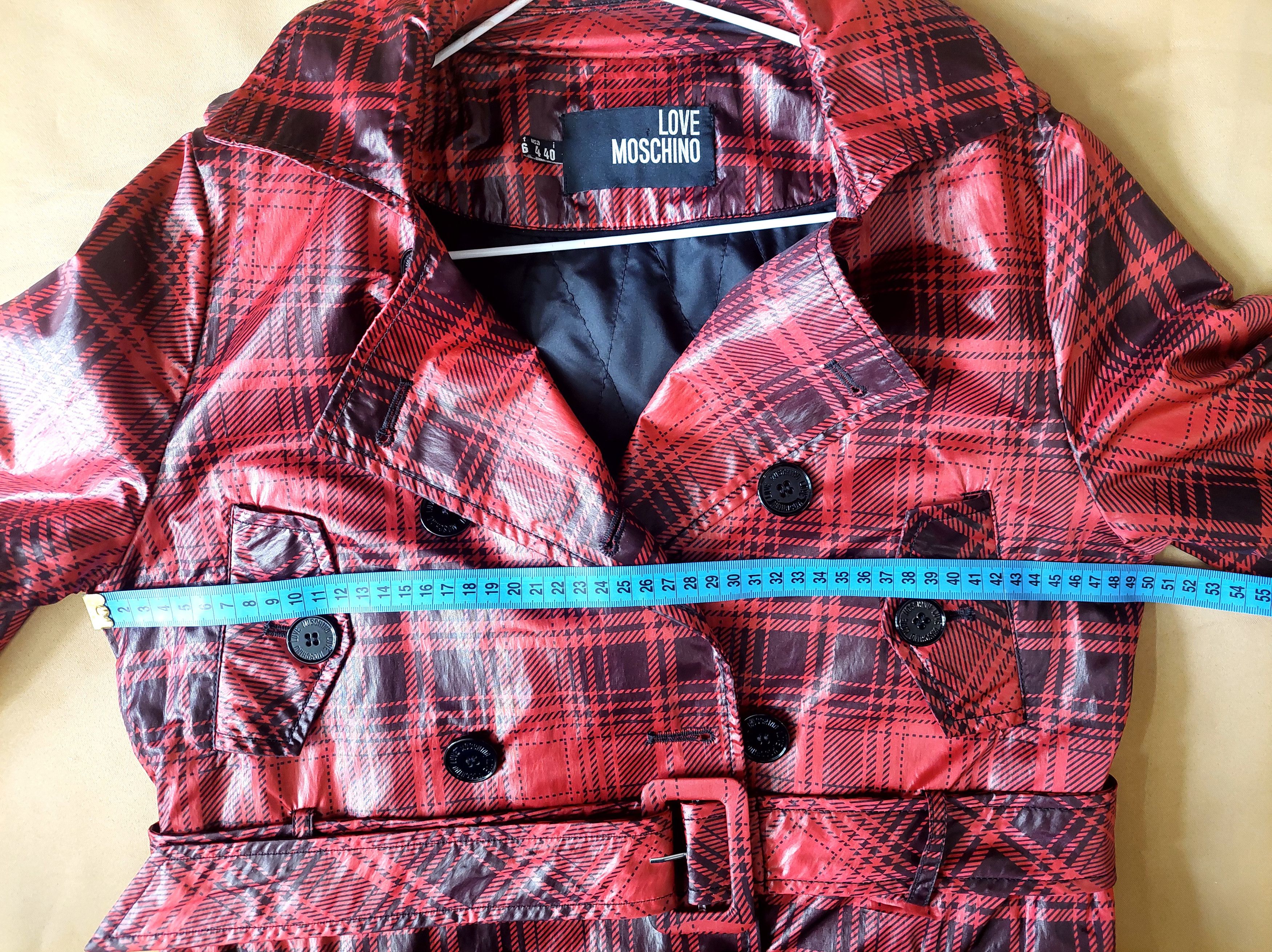 Love Moschino Love Moschino Red Tartan Rain Trench Coat Size IT 40 US 4 Size S / US 4 / IT 40 - 21 Thumbnail