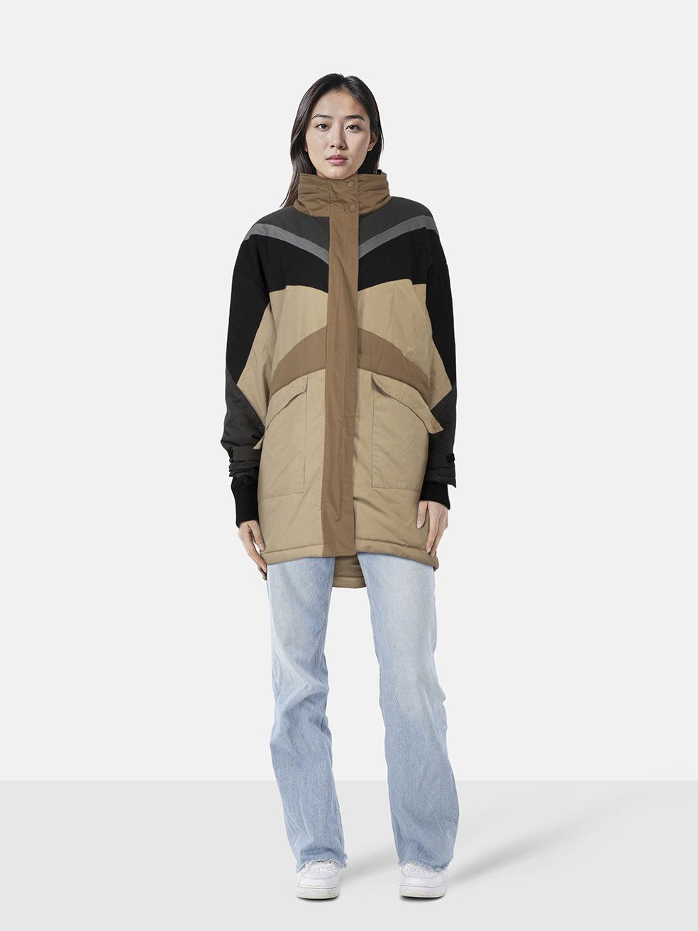 ba&sh Beige & Black Puffer Coat Size S / US 4 / IT 40 - 1 Thumbnail
