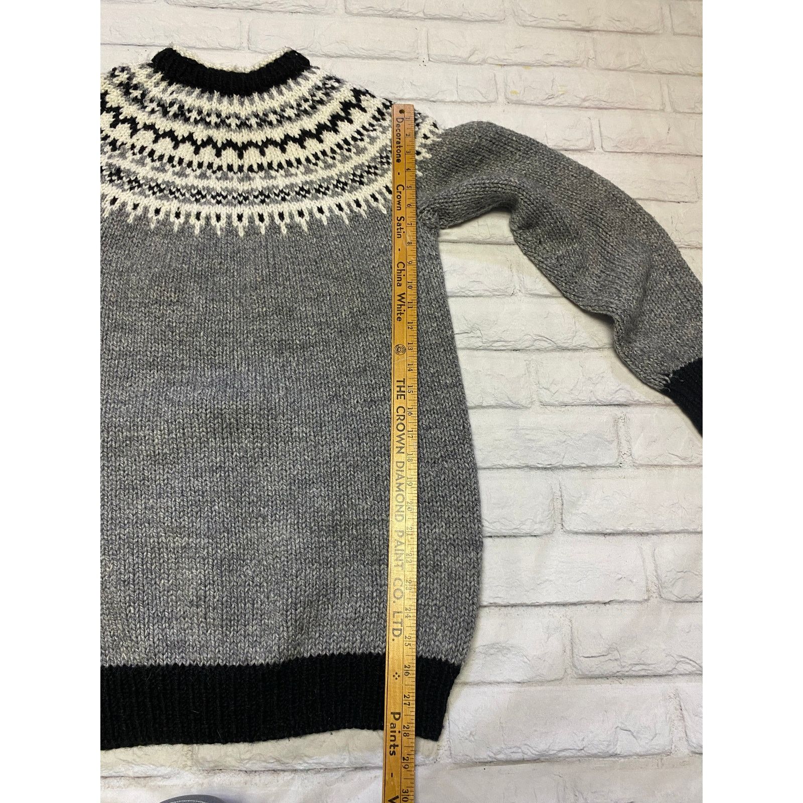 Handmade Hand Knitted Fair Isle Sweater Women Medium or Men S Size M / US 6-8 / IT 42-44 - 6 Thumbnail