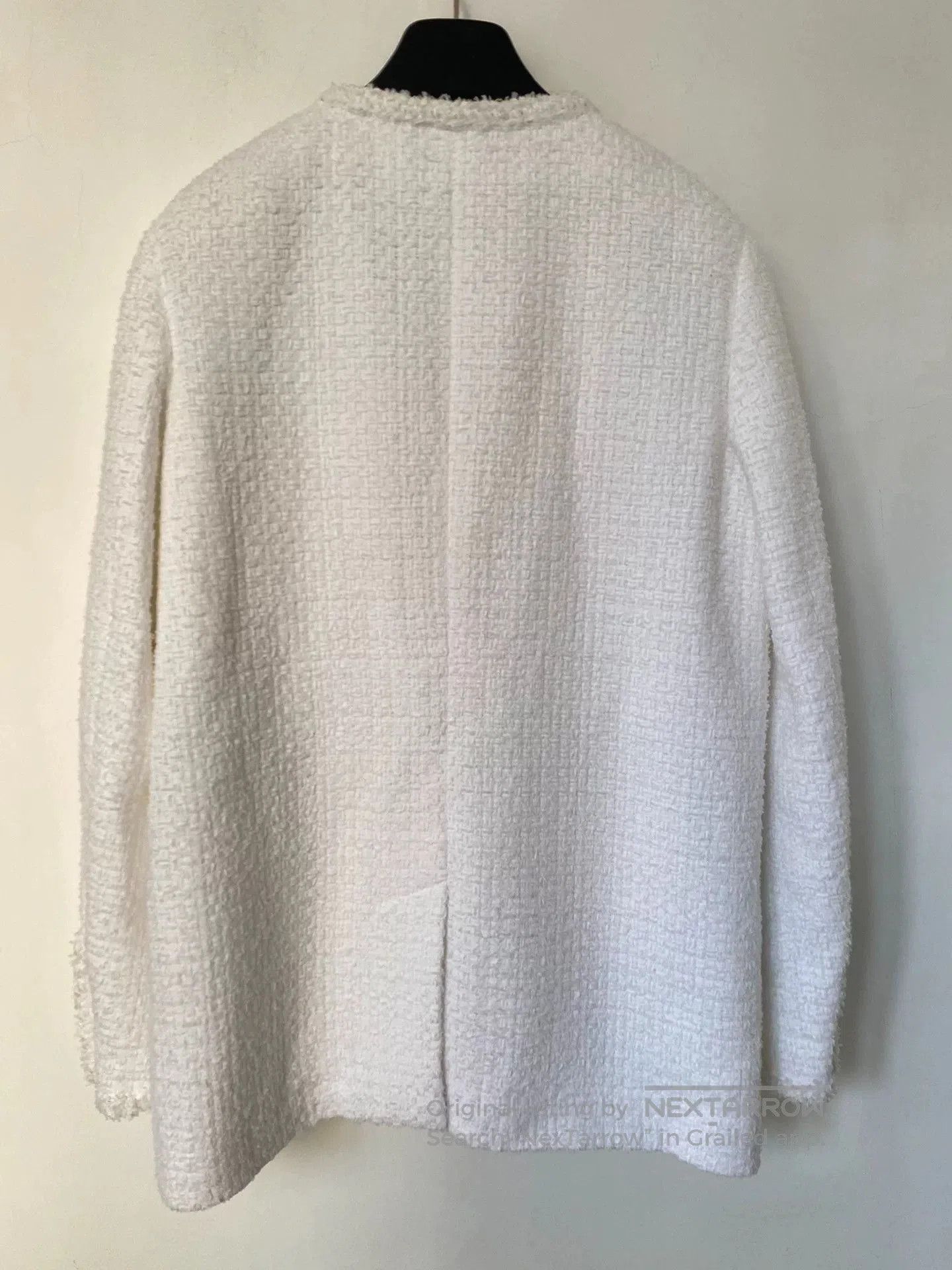 Chanel Chanel White Tweed Double Pocket Jacket. Size US S / EU 44-46 / 1 - 2 Thumbnail