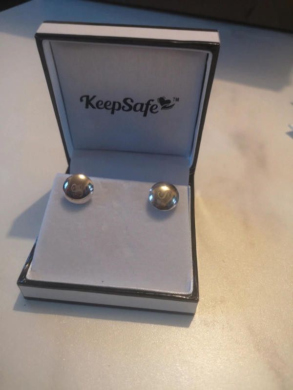 Designer KeepSafe silver earring with letter S Size ONE SIZE - 1 Thumbnail