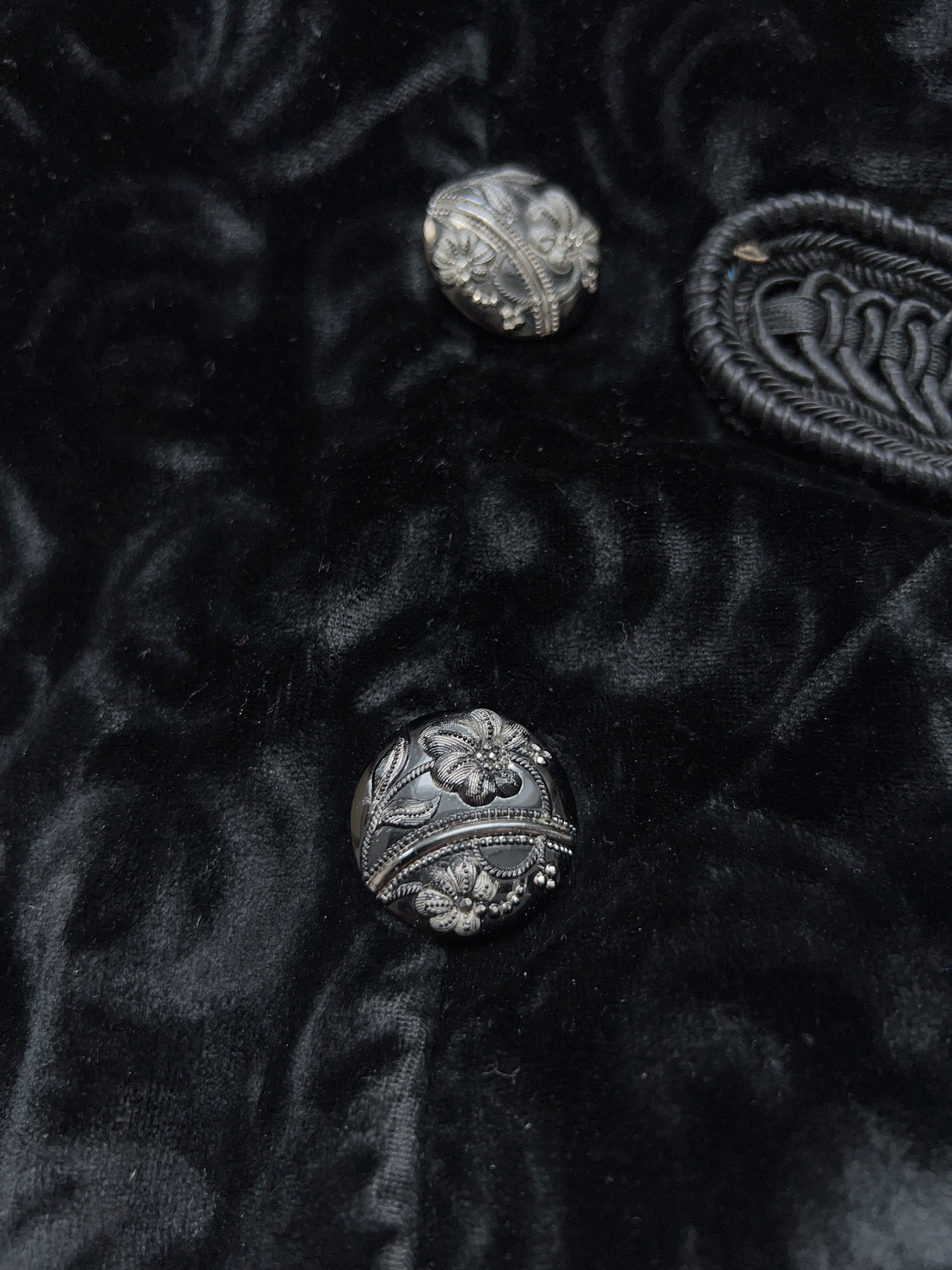 Vintage 19th Century Victorian Era Black Velvet Bodice Blazer Jacket Size ONE SIZE - 13 Thumbnail