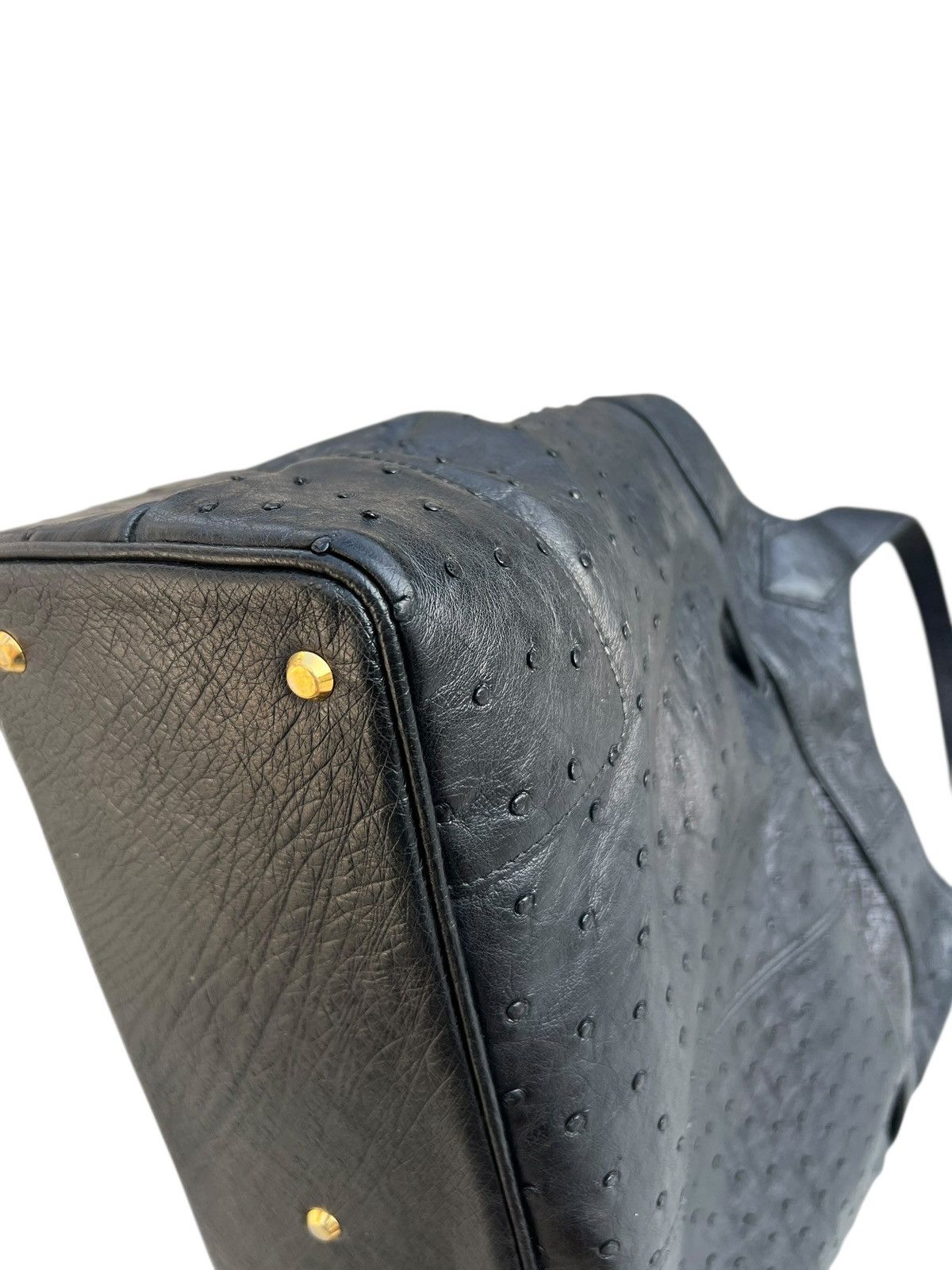 Leather Vintage JRA Japan Black Ostrich Leather Bag Size ONE SIZE - 12 Thumbnail