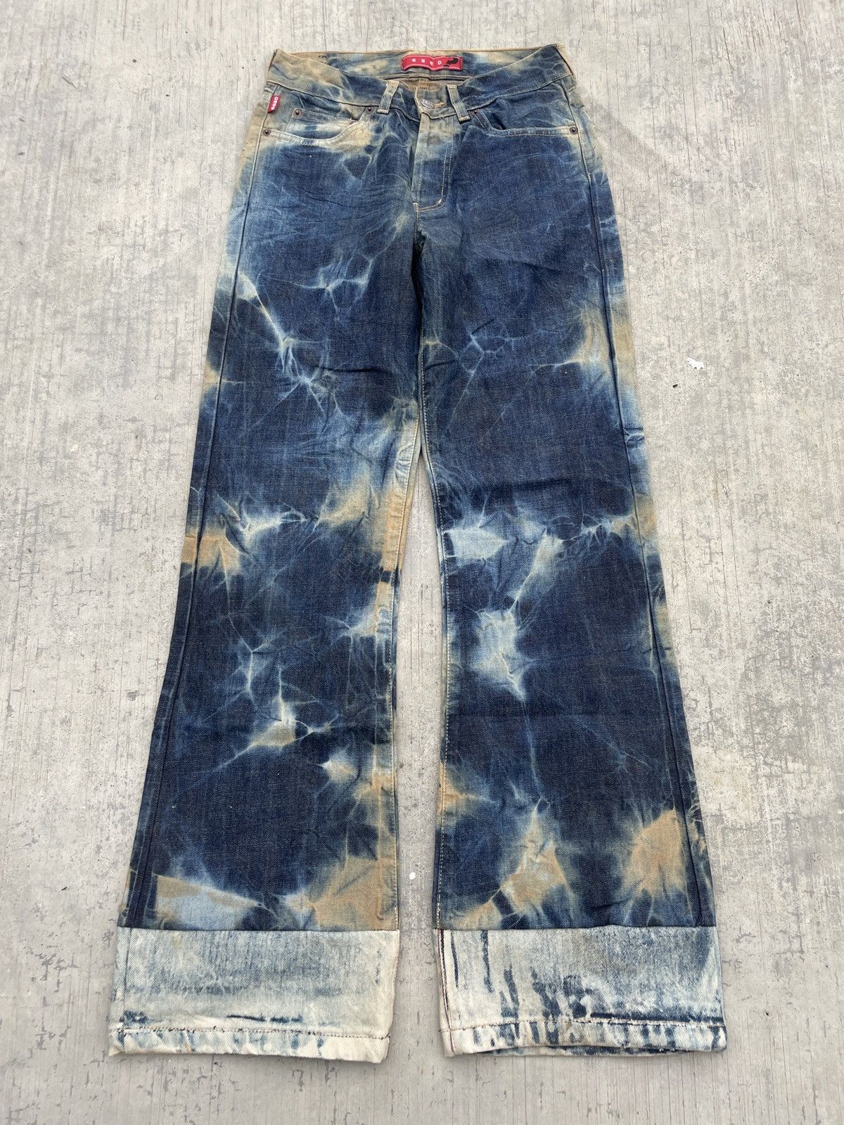 Japanese Brand ESED MUD WASH FLARE JEANS IFSIXWASNINE ARCHIVE PUNK Size 26" / US 2 / IT 38 - 2 Thumbnail