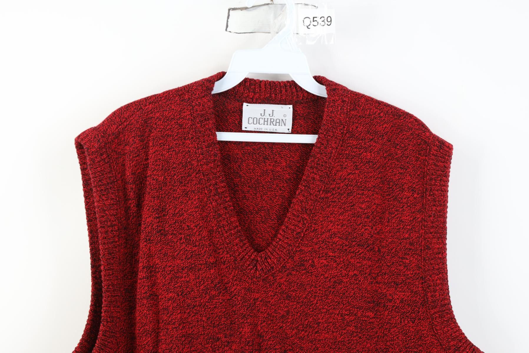 Vintage Vintage 90s Streetwear V-Neck Sweater Vest Heather Red USA Size US L / EU 52-54 / 3 - 2 Thumbnail