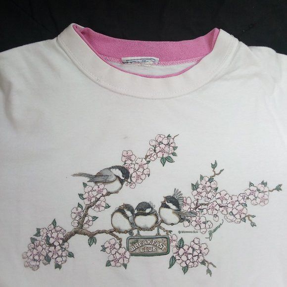 Vintage Vintage Morning Sun Chickadee Birds Breakfast Club T-Shirt Size M / US 6-8 / IT 42-44 - 1 Thumbnail