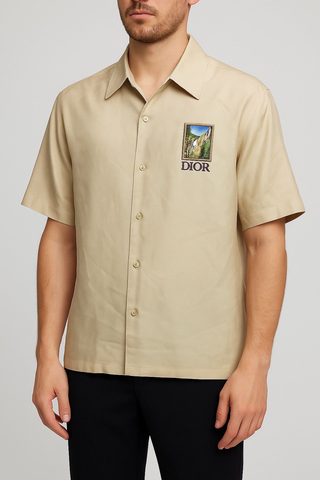 Dior × Stussy Dior x Shawn Stussy Yellowstone Silk Camp Shirt Size US S / EU 44-46 / 1 - 14 Thumbnail