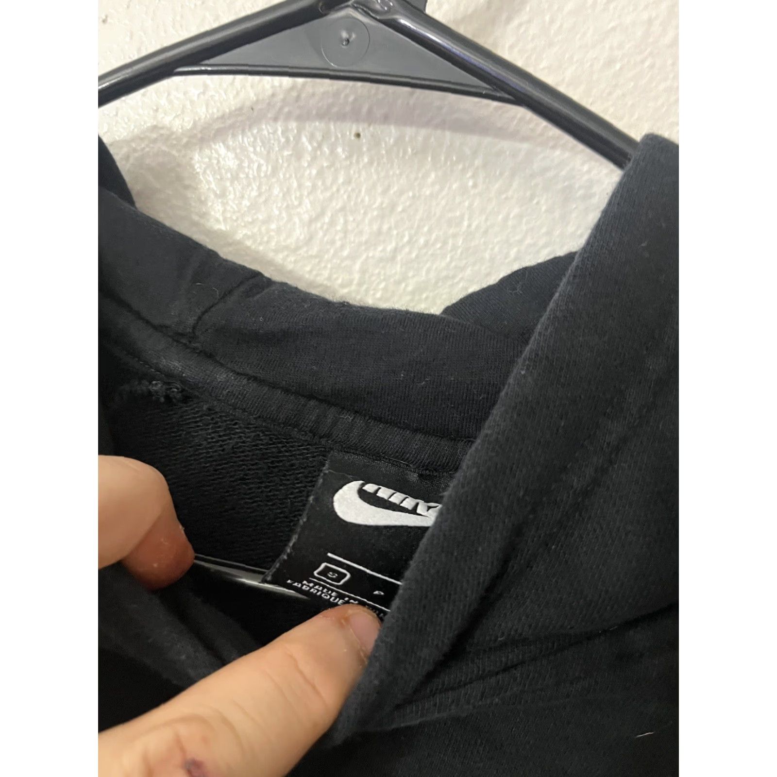 Nike Nike Hoodie Small Black Essential Tie Fleece Sweatshirt Lace Up BV4566 Women S Black Logo Modern Pullover Hoodie Size S / US 4 / IT 40 - 4 Thumbnail