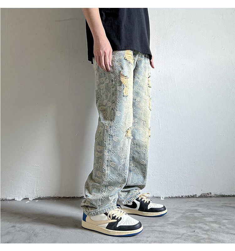 Japanese Brand Men's American washed distressed vintage ripped jeans Size US 32 / EU 48 - 4 Thumbnail