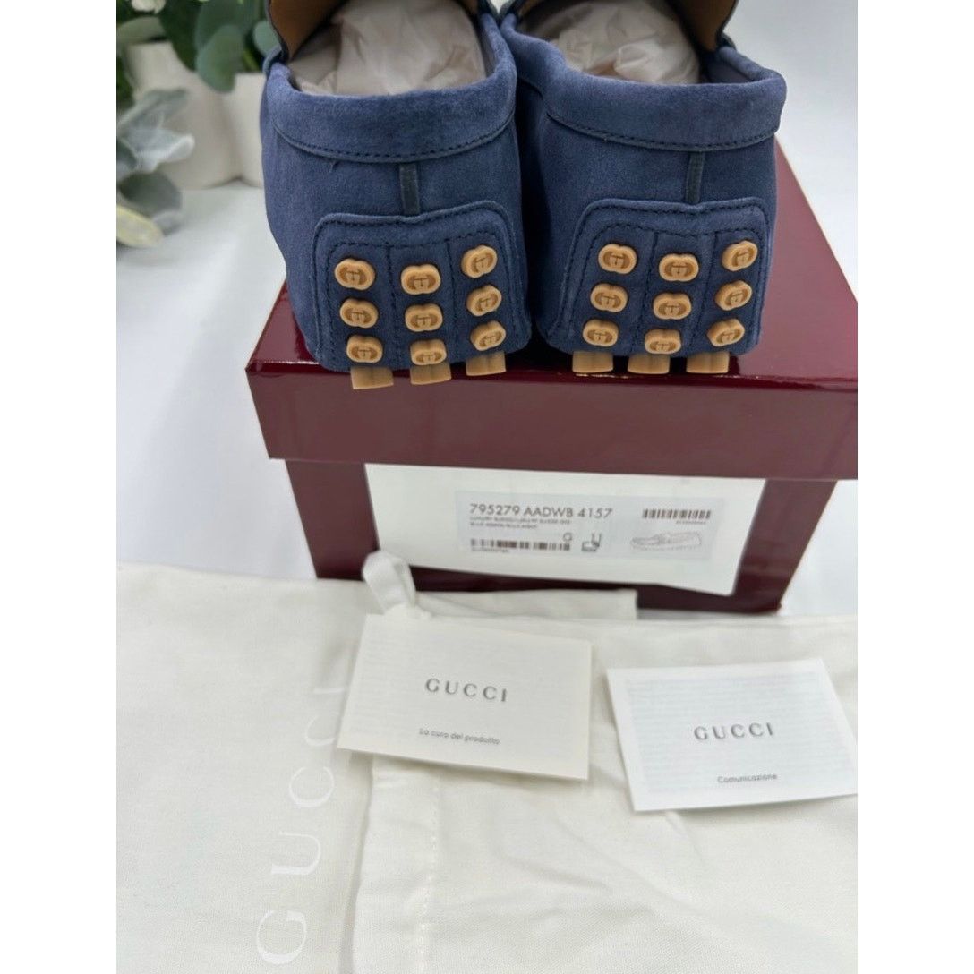 Gucci Gucci blue suede GG embossed Driver loafer sz 11 fits 11.5 Size US 11.5 / EU 44-45 - 5 Thumbnail