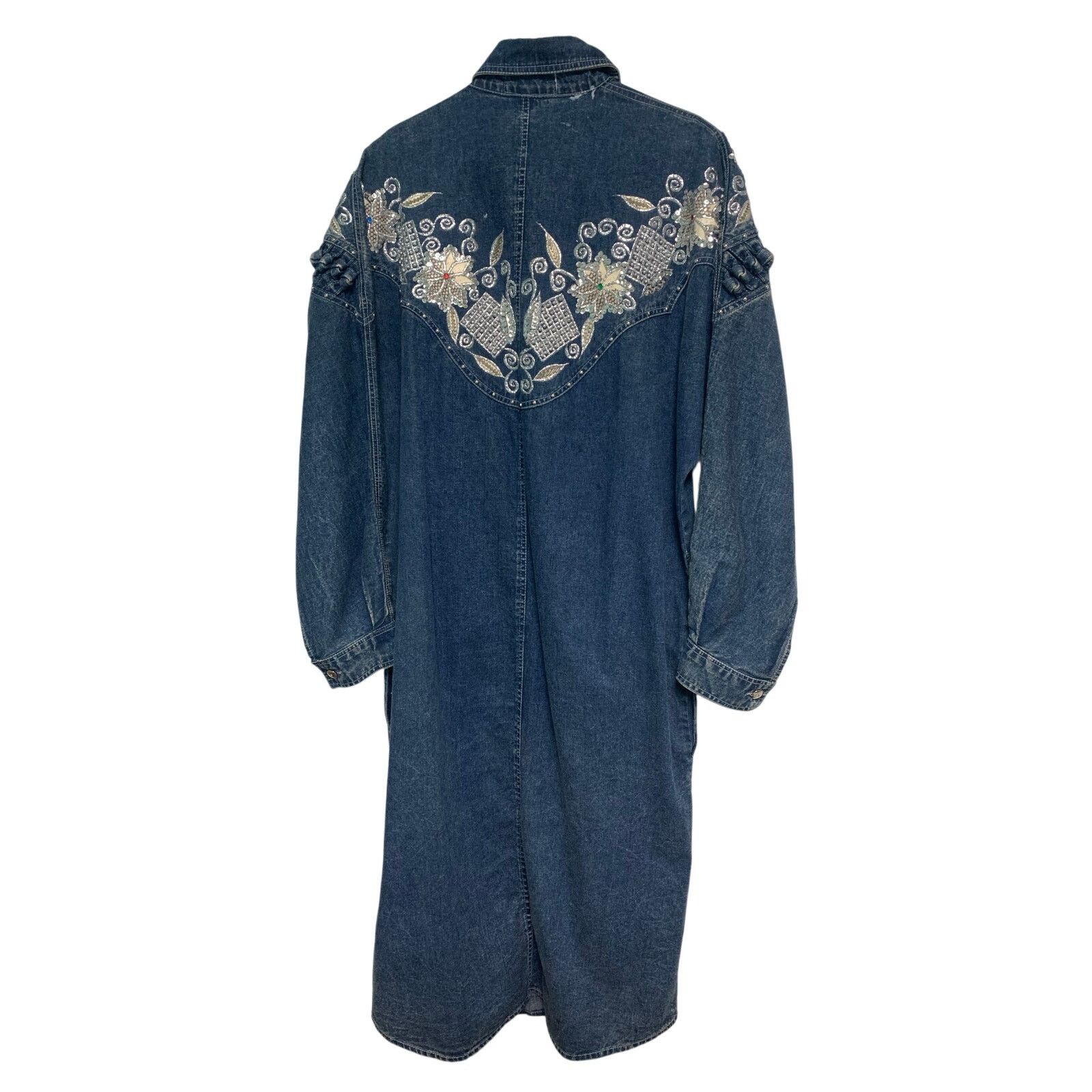 Vintage Nat-Lyn Collection Vintage Denim Sequin Western Duster M Size M / US 6-8 / IT 42-44 - 2 Thumbnail