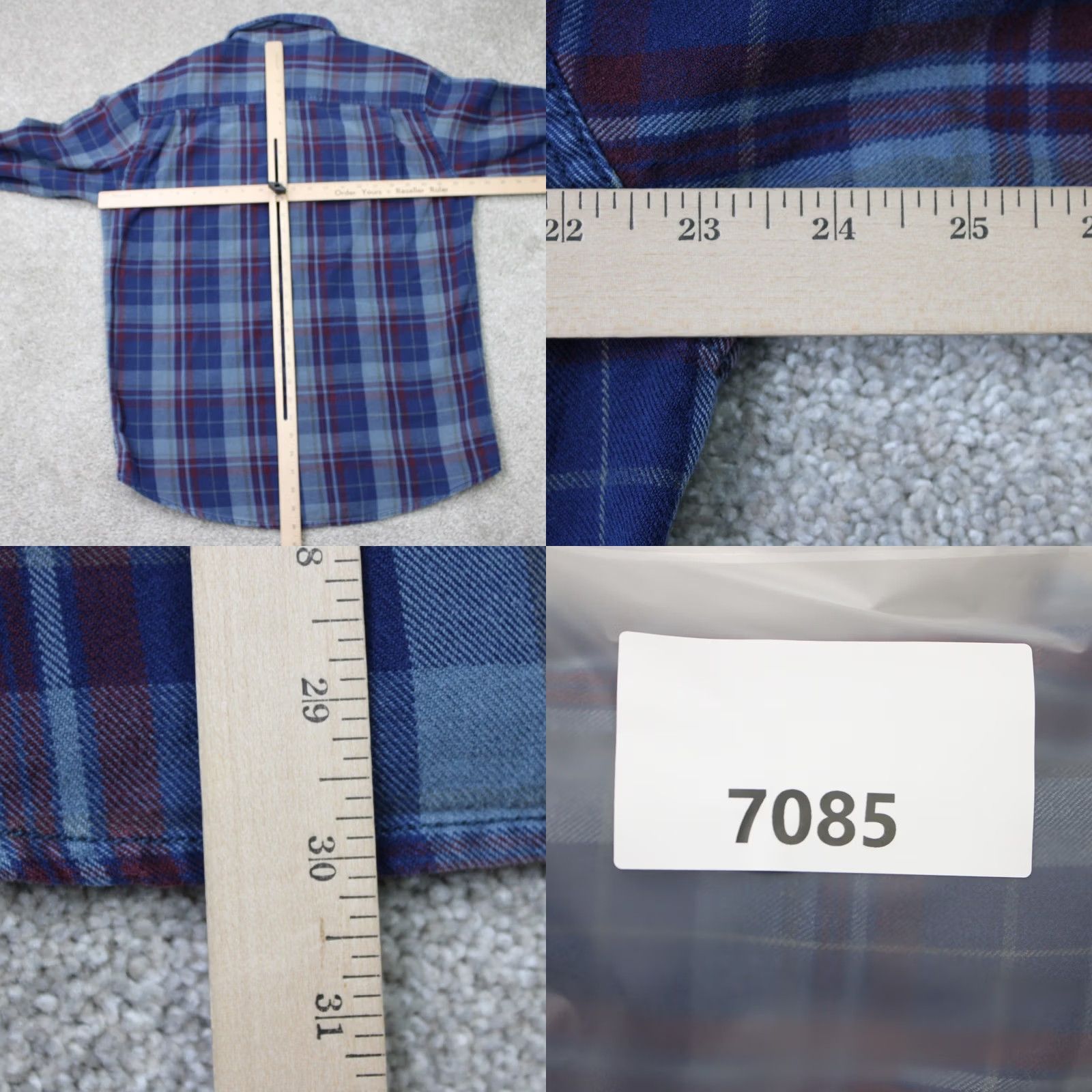 Vintage J. Peterman Shirt Mens Large Blue/Red Plaid Flannel 100% Cotton Long Sleeve Button-Up Casual Fall/Winter/Spring Mens Size US L / EU 52-54 / 3 - 8 Thumbnail