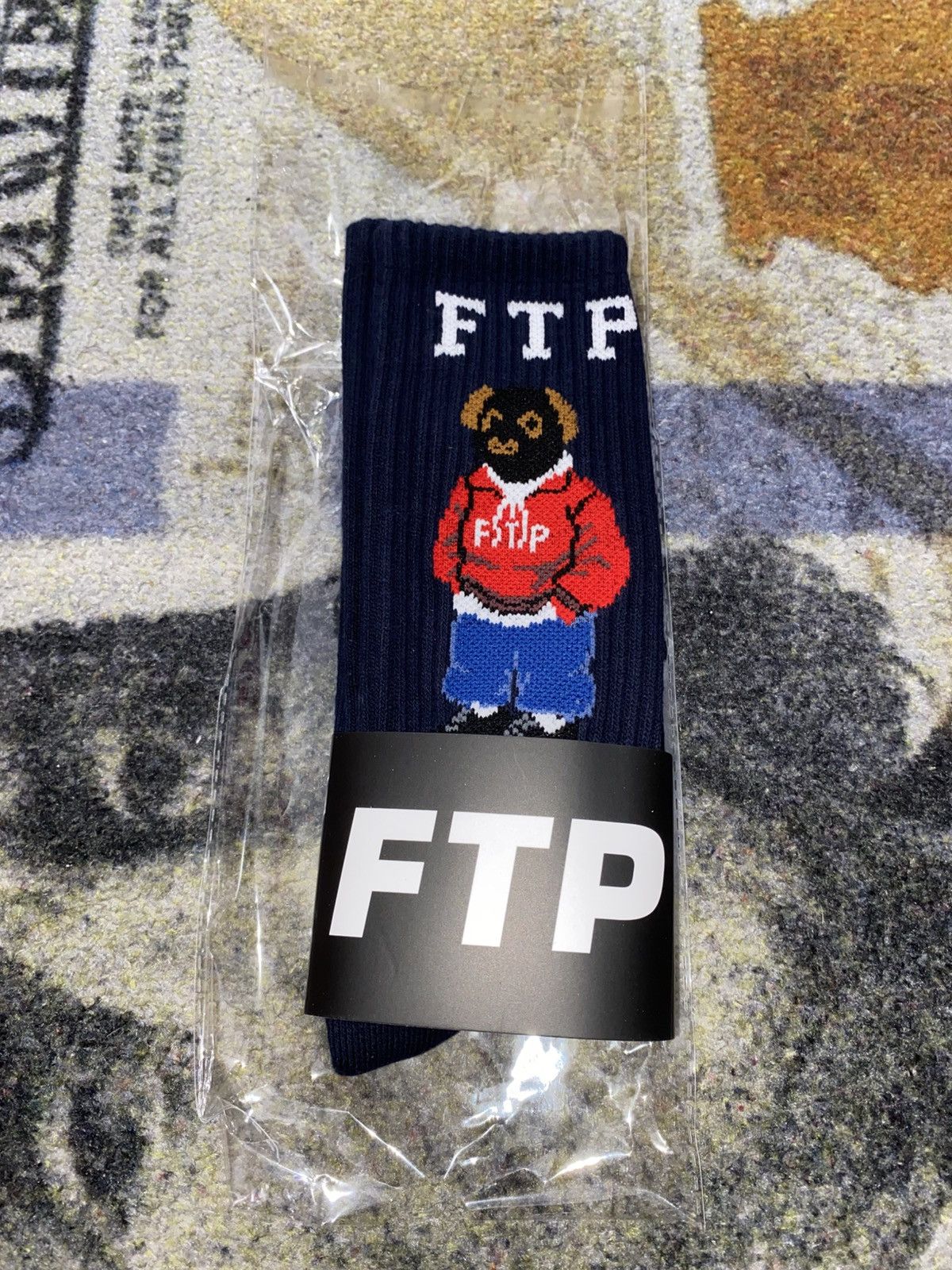 Fuck The Population Fuck The Population Bear Crew Socks Navy Size ONE SIZE - 1 Thumbnail