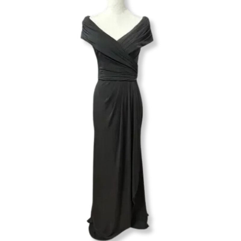 La Femme Maxi Gown Dress Off Shoulder Ruched Women's 2 NWT