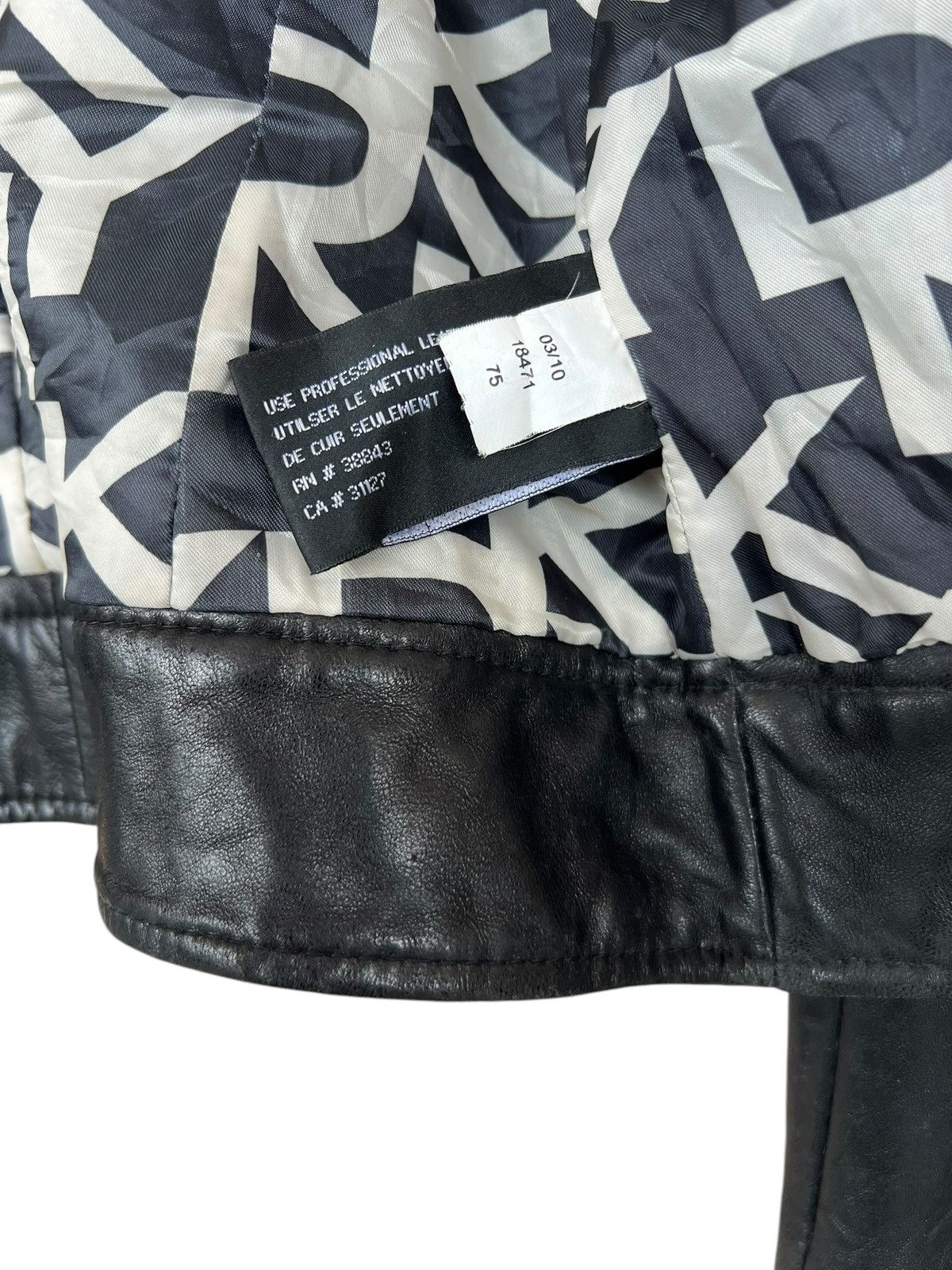 Japanese Brand DKNY Gothic Black Racing Biker Leather Jacket LGB ISWN Size XS / US 0-2 / IT 36-38 - 16 Thumbnail