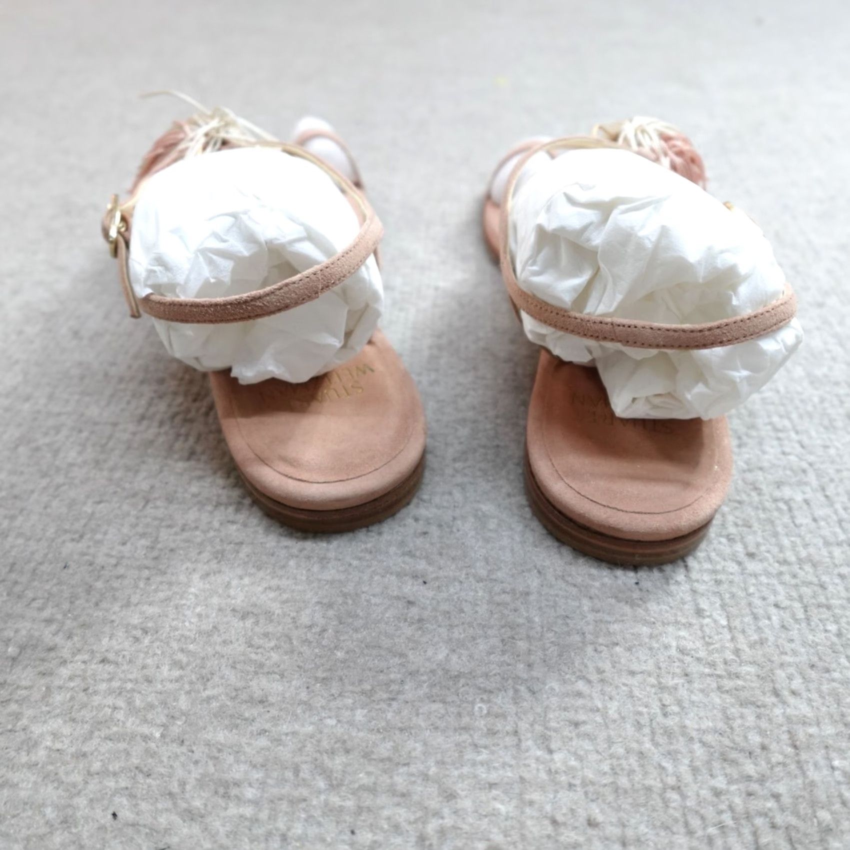 Stuart Weitzman Stuart Weitzman Sandal Womens 7.5 Pink Suede Strappy Buckle Open Toe Flat Leather Insole NEW Size US 8 / IT 38 - 4 Thumbnail