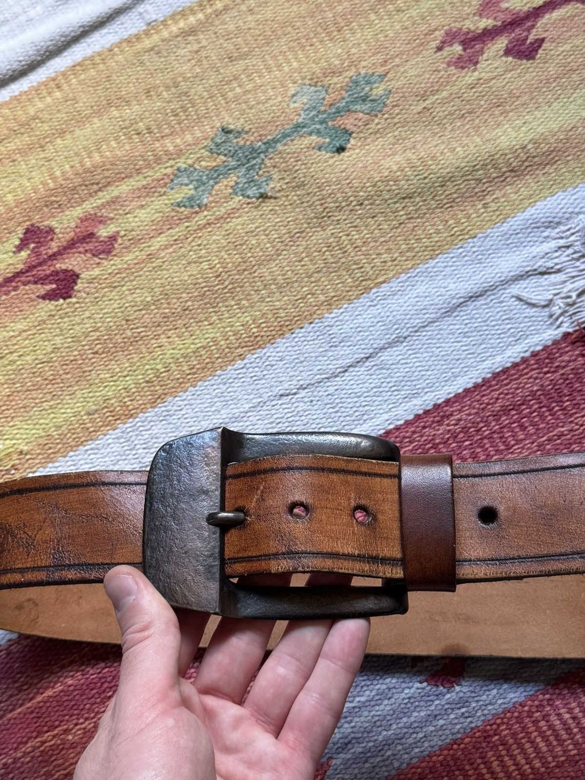 Genuine Leather Vintage 90’s Jopar Valencia y2k Genuine Leather Cowboy Belt Size ONE SIZE - 2 Thumbnail