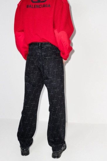 Balenciaga Balenciaga All Over Logo Jeans Size US 30 / EU 46 - 3 Thumbnail