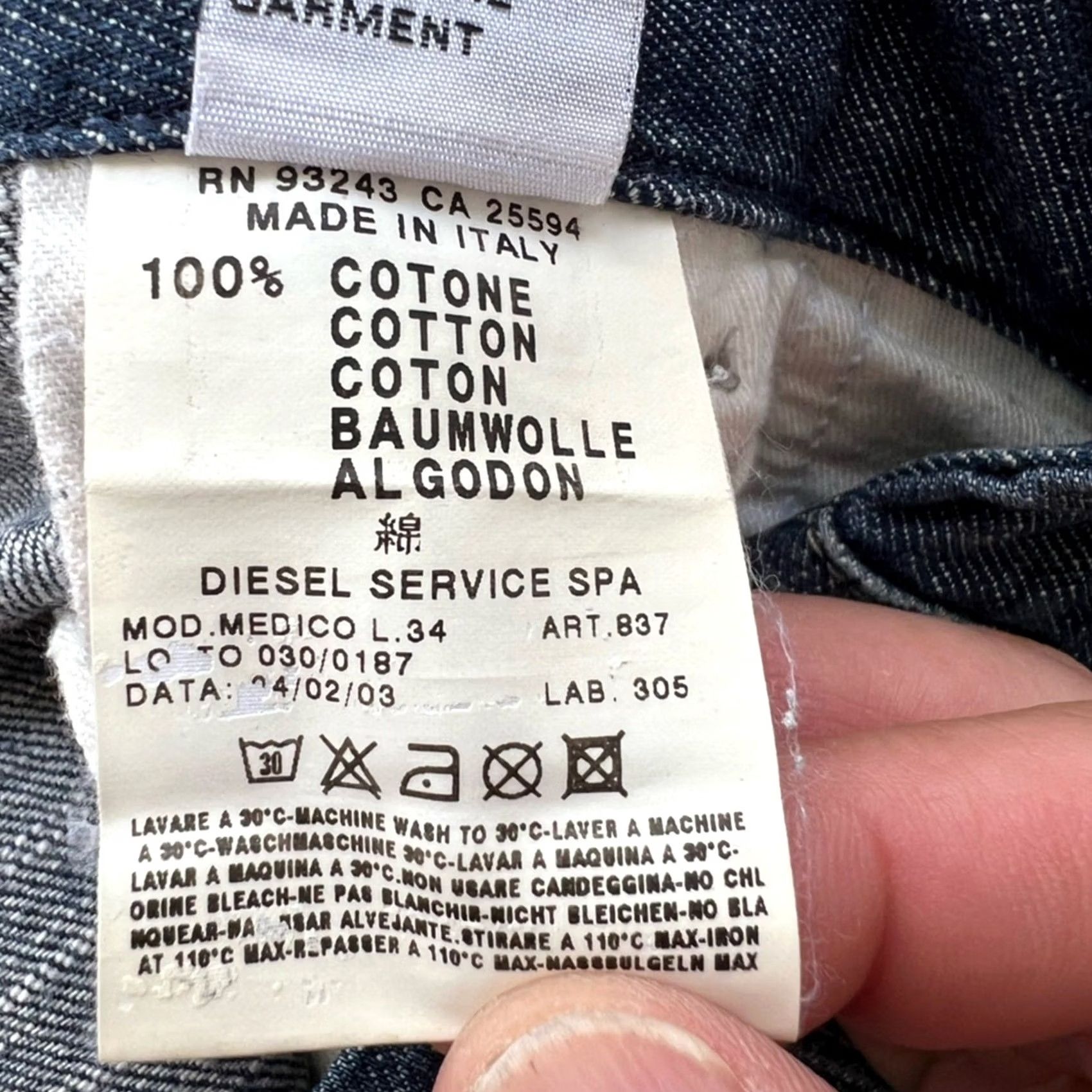 Diesel Diesel Jeans 31X34 Flared Wide Leg Blue Pants Men ITALY Size US 31 - 5 Thumbnail