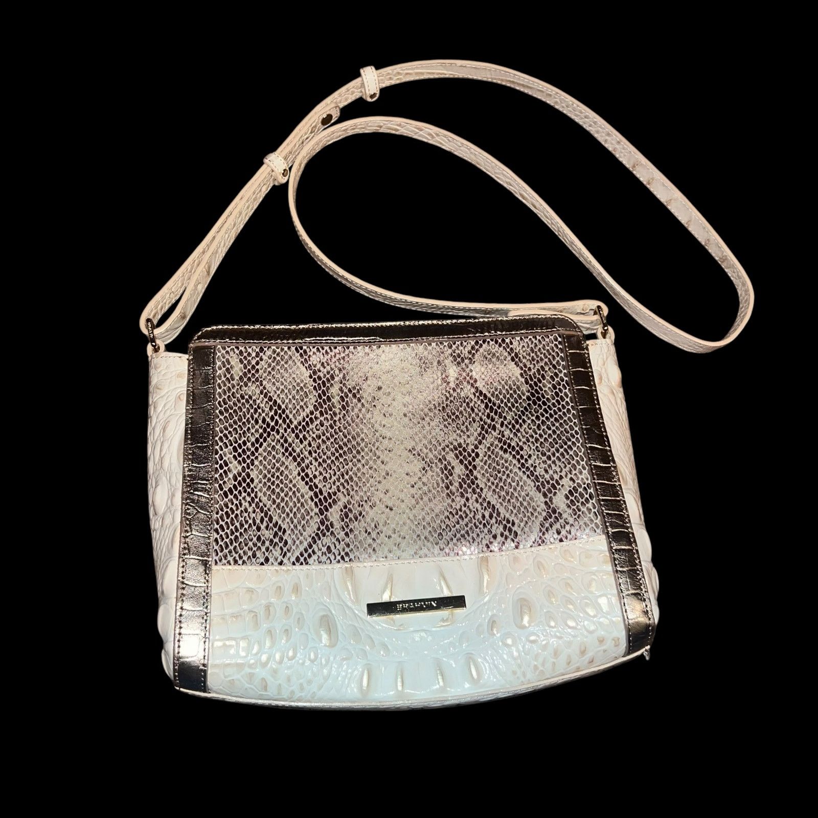BRAHMIN Brahmin Carrie Crossbody Bag Sunglow Dakota Ivory Retired Size ONE SIZE - 8 Thumbnail