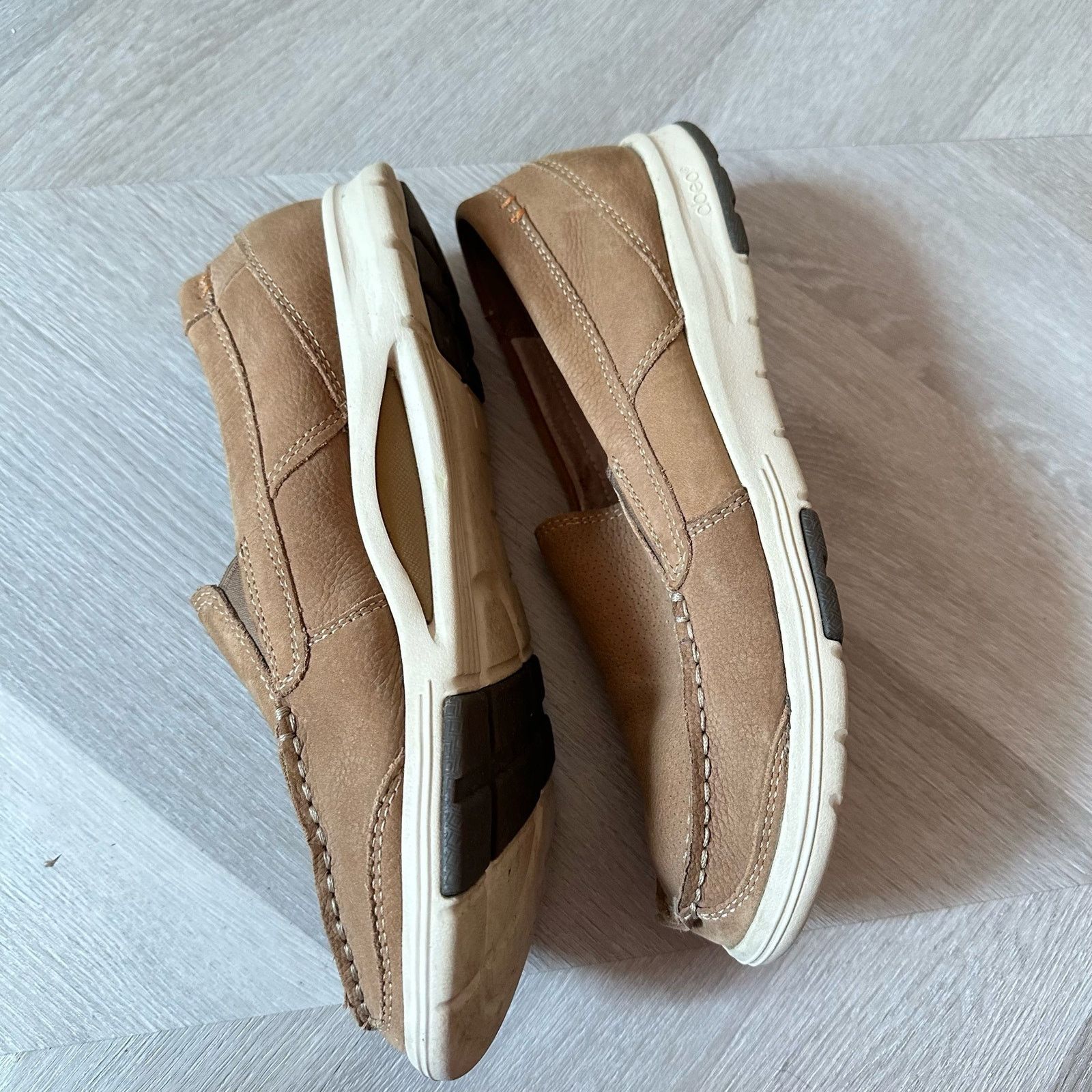 Other Abeo Lite Caleb Loafers Boat Shoes Men 8.5 Tan Leather Suede Size US 8.5 / EU 41-42 - 6 Thumbnail