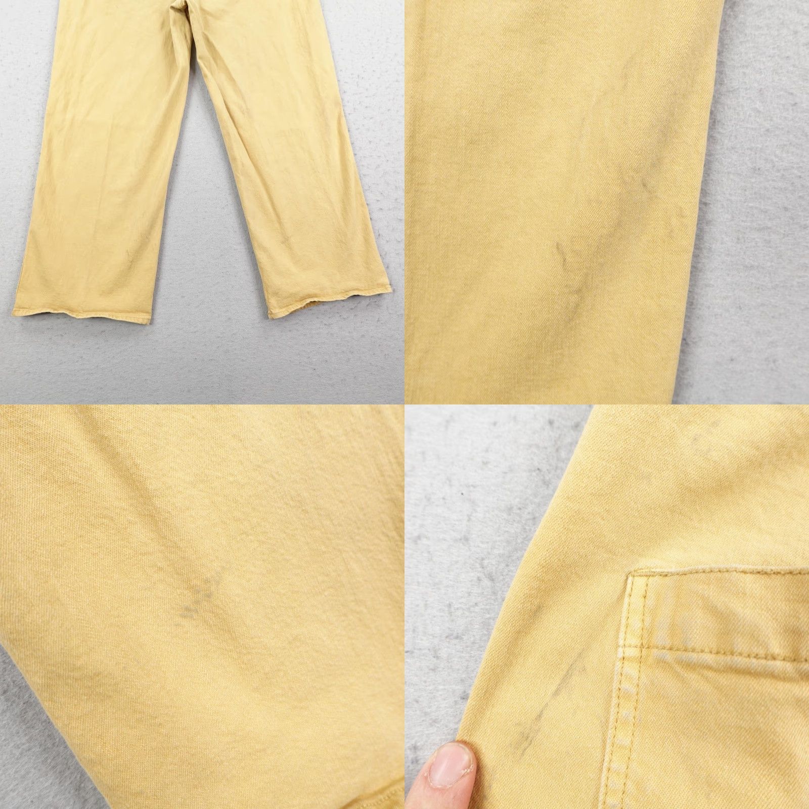 Madewell Madewell Pants Womens 32 Yellow High Rise Wide Leg Utility Baggy Stretchy Twill Pockets Relaxed Zip Size 24" / US 00 / IT 34 - 8 Thumbnail