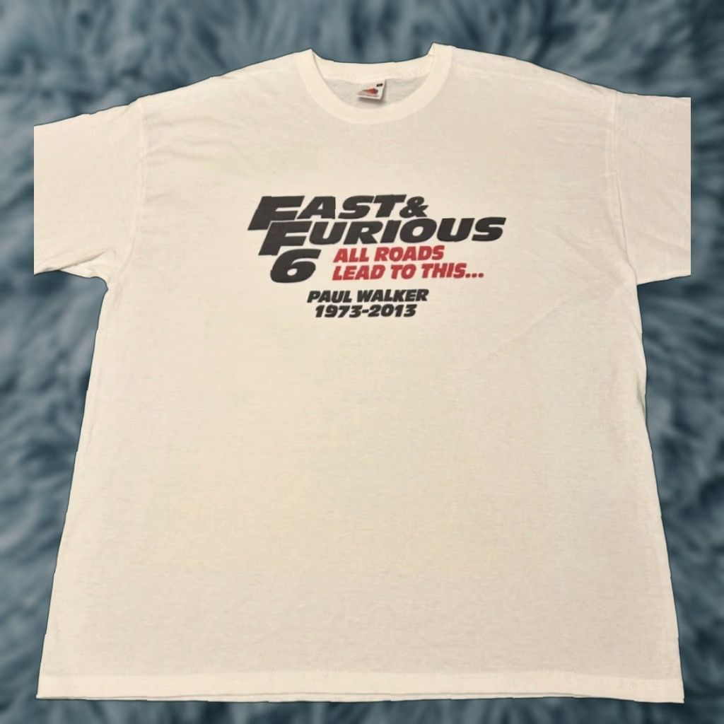 Vintage VINTAGE Fast And Furious Movie Promo Tee Rip Paul Walker Memorial 2013 Shirt XL White Mens Tee Size US XL / EU 56 / 4 - 1 Thumbnail