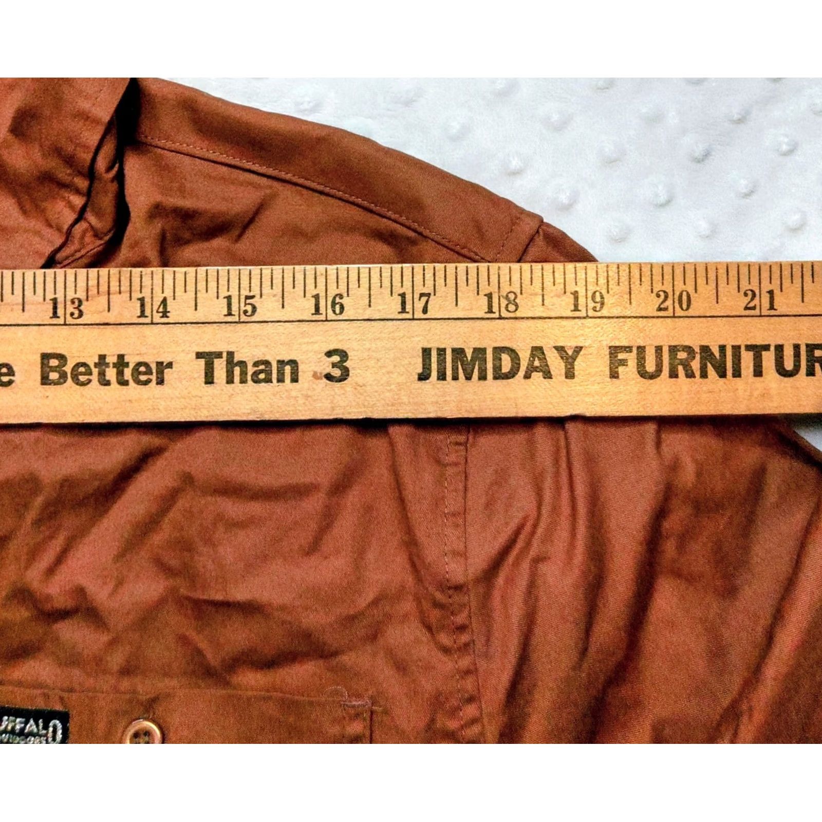 Vintage Buffalo Outdoors Workwear Button-Down Camp Shirt M Orange Brown Solid Short Sleeve Collared Mens Size US M / EU 48-50 / 2 - 6 Thumbnail