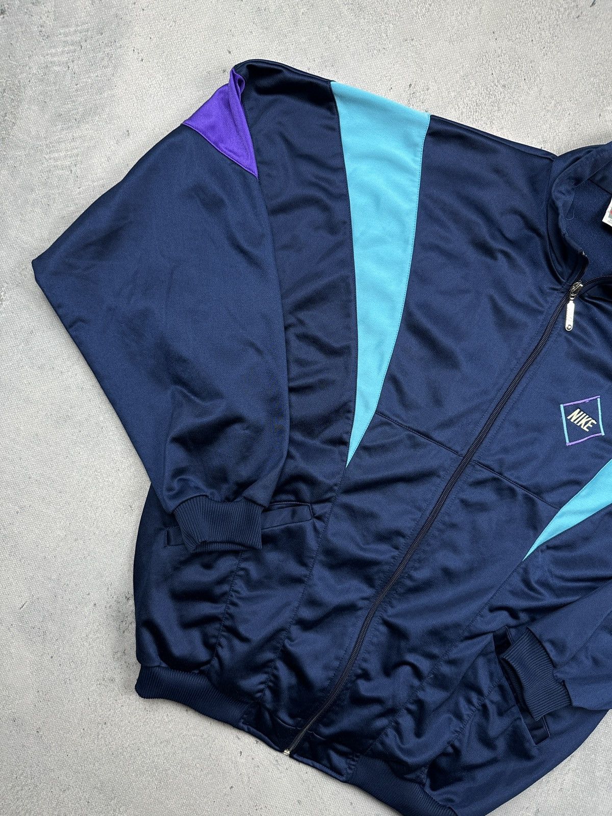 Nike Vintage Nike Sport Track Jacket 80s/90s Navy Teal Purple y2k Size US M / EU 48-50 / 2 - 4 Thumbnail