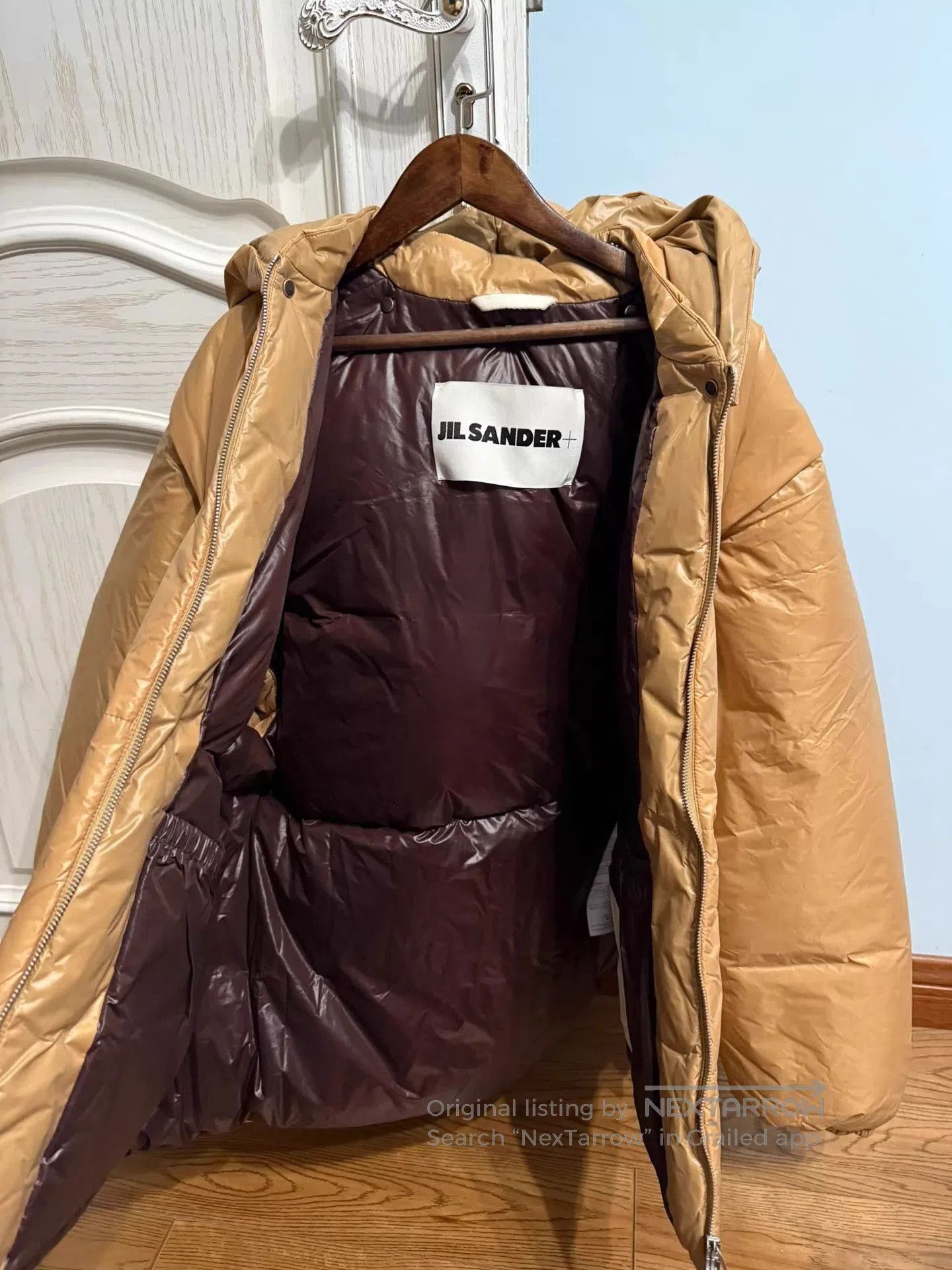 Jil Sander Brown Puffer Jacket with Hood Size S. Size US S / EU 44-46 / 1 - 2 Thumbnail