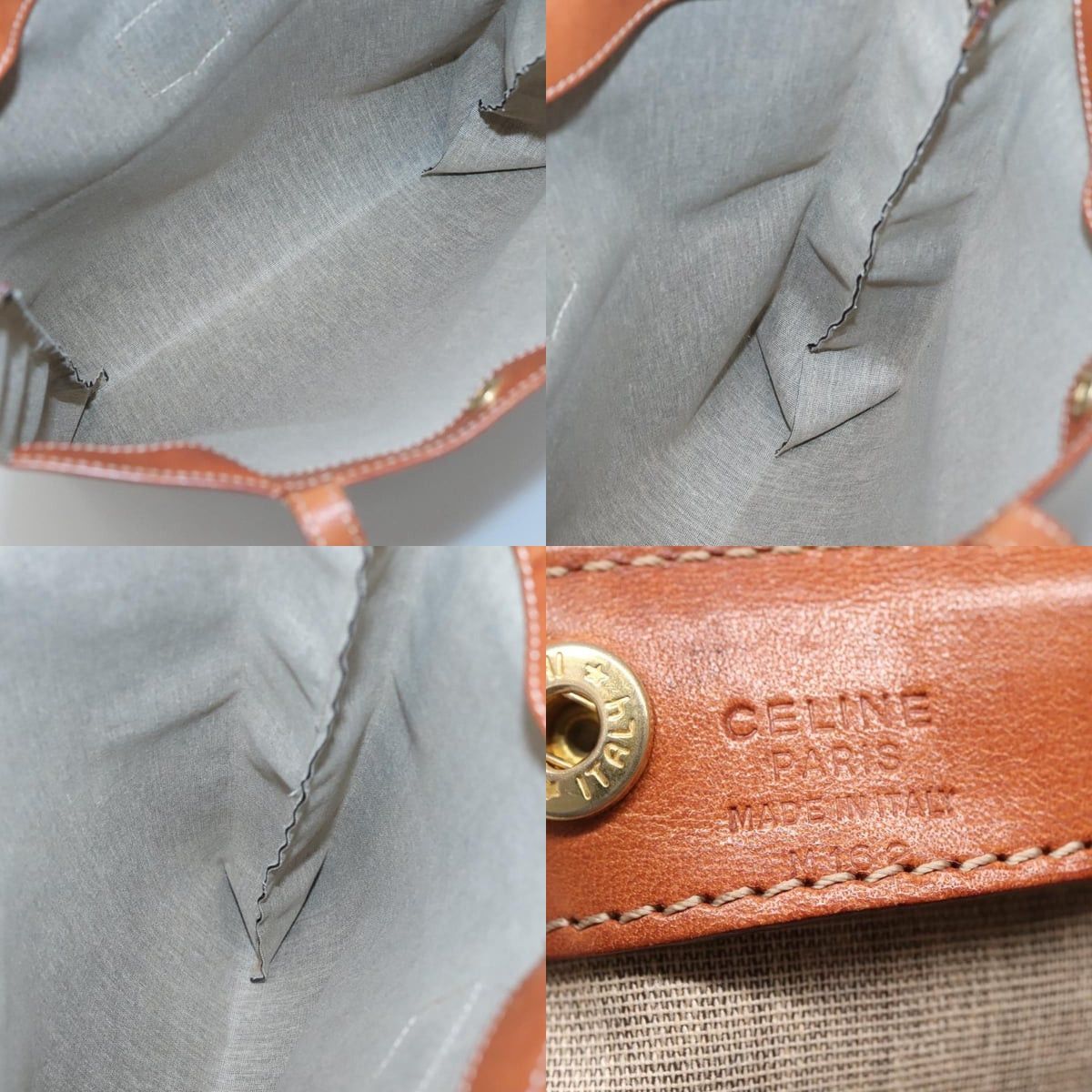 Celine CELINE Macadam Canvas Tote Bag Pvc Brown Gold Size ONE SIZE - 11 Thumbnail