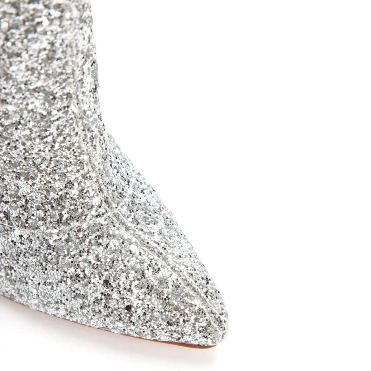 Other Silver Thigh High Pointed Toe Stiletto Heel Boot Women’s 6.5 Size US 6.5 / IT 36.5 - 4 Thumbnail
