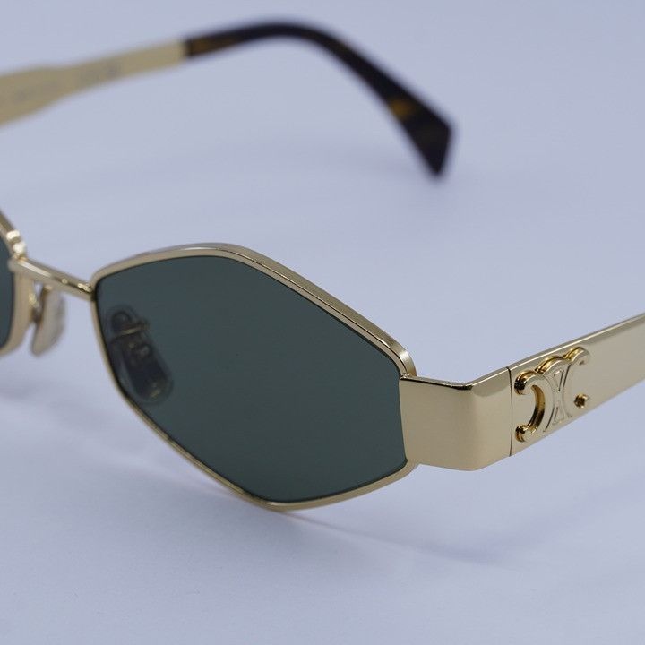 Celine Celine CL40254U 30N Sunglasses Gold Geometric Frame Size ONE SIZE - 3 Thumbnail