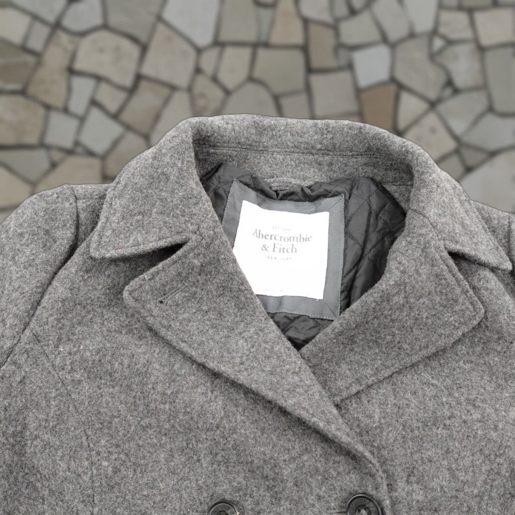 Abercrombie & Fitch Abercrombie & Fitch Jacket Womens Large Gray Wool Blend Peacoat Double Breasted Pea Coat Coat Mens? Wait Size L / US 10 / IT 46 - 1 Thumbnail