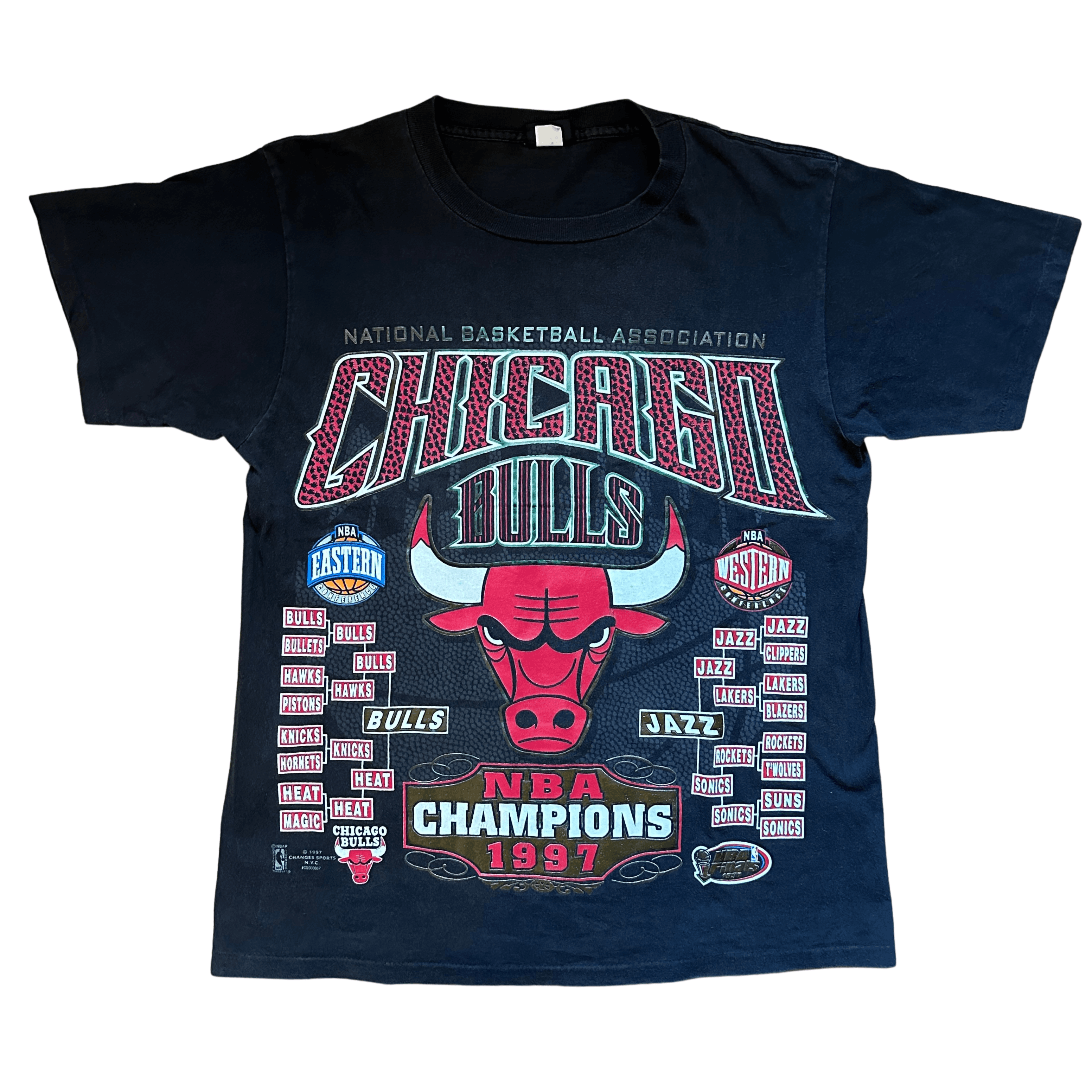 Changes VTG Chicago Bulls 1997 Champions T-shirt Large Single Stitch Size US L / EU 52-54 / 3 - 2 Thumbnail
