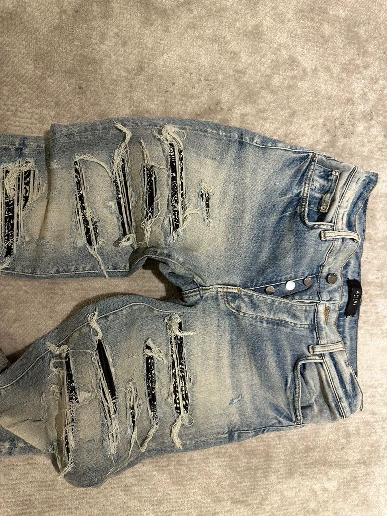 Amiri Amiri 22 Patchwork Blue Denim Jeans Size US 31 - 3 Thumbnail