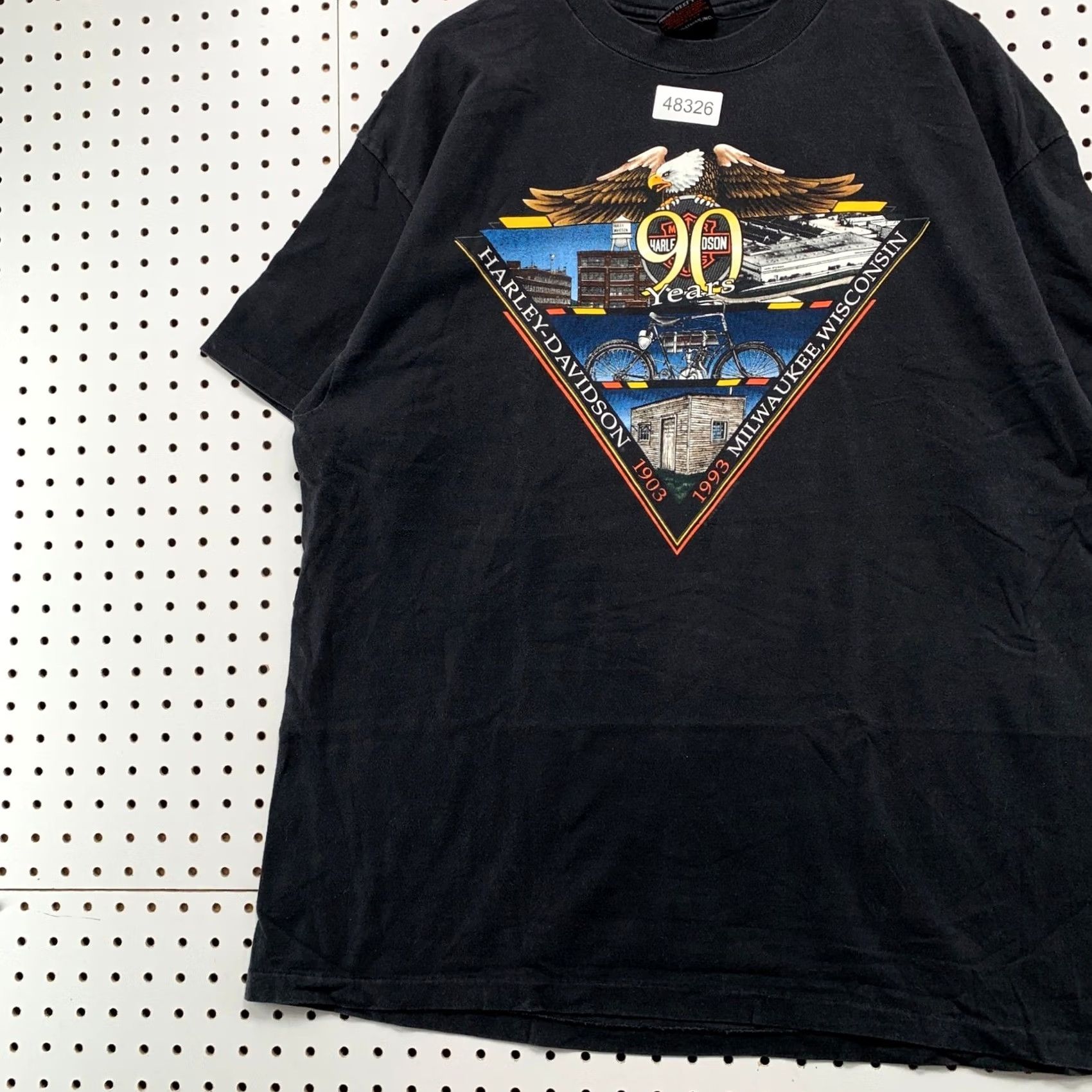 Harley Davidson VINTAGE Harley-Davidson 90th Anniversary T Shirt 2XL Black Mens Graphic Tee 90s USA Made Size US XXL / EU 58 / 5 - 5 Thumbnail