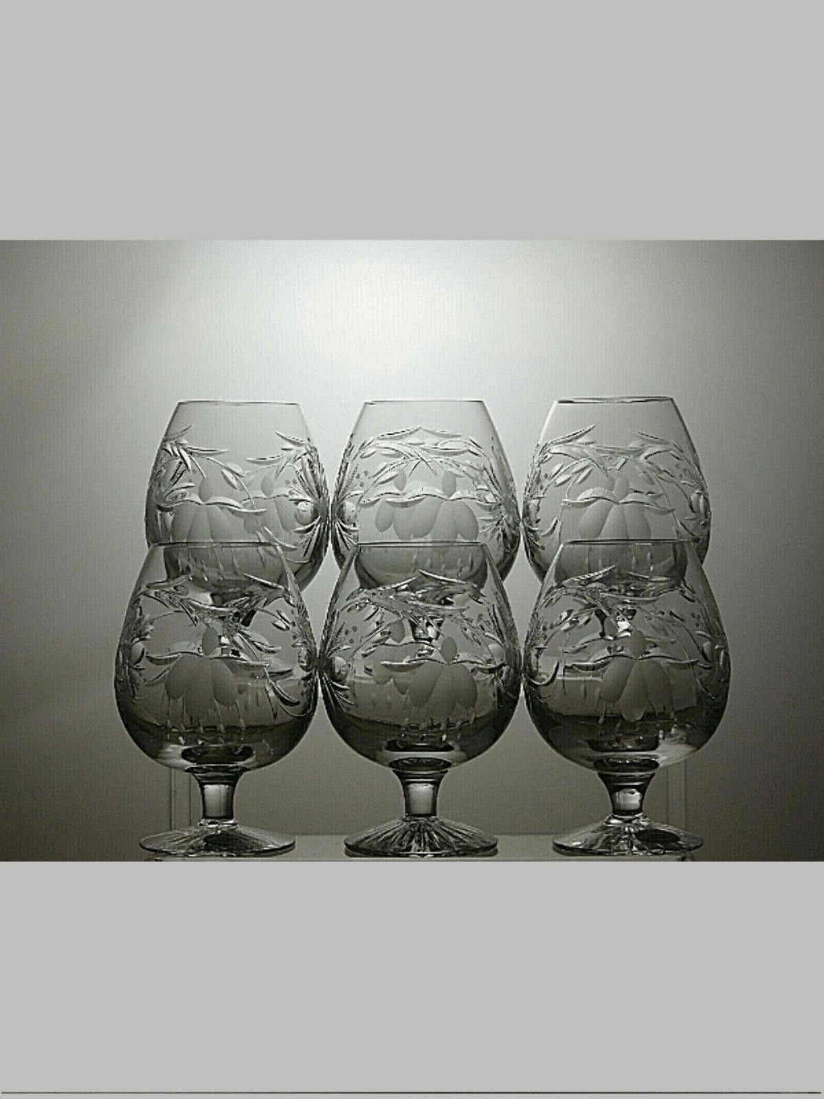 Camel Cameo Crystal Cut Glass Set Of 6 Brandy Glasses - Boxed Size ONE SIZE - 1 Thumbnail