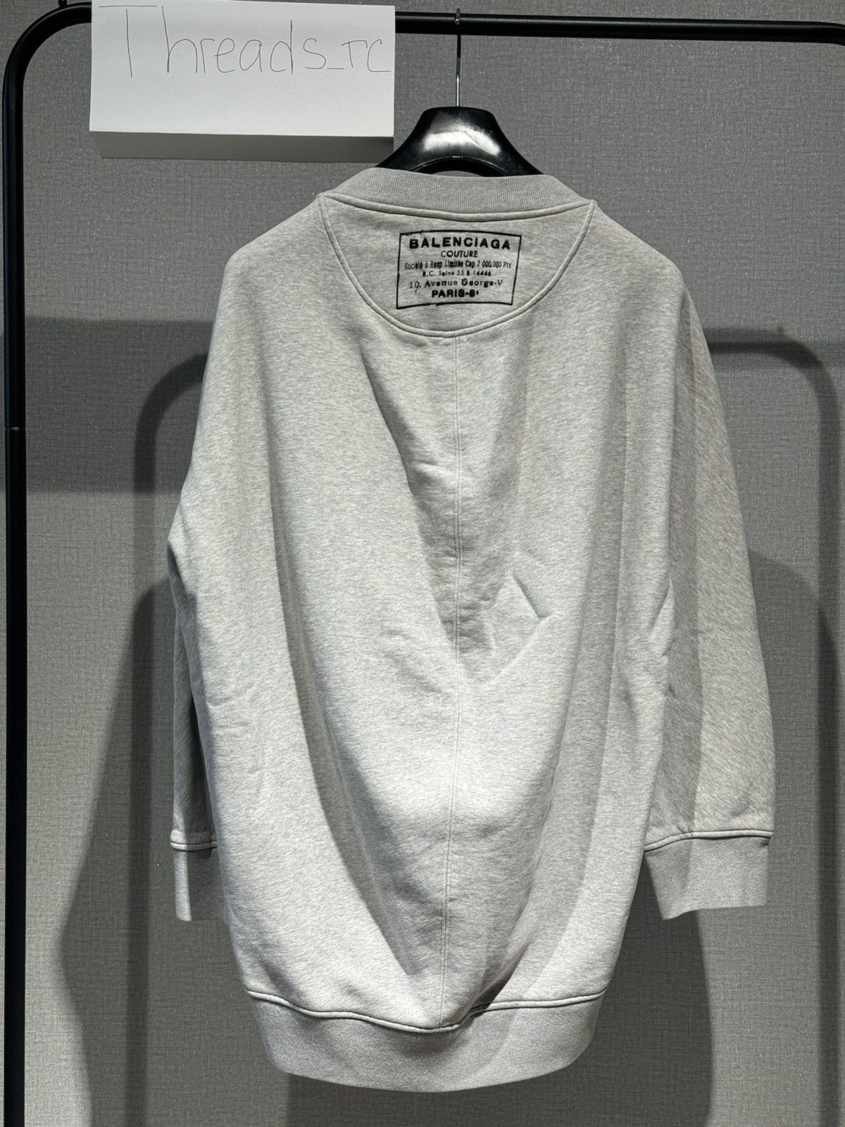 Image of Balenciaga Oversized Logo Sweatshirt in Grey, Women's (Size XS)