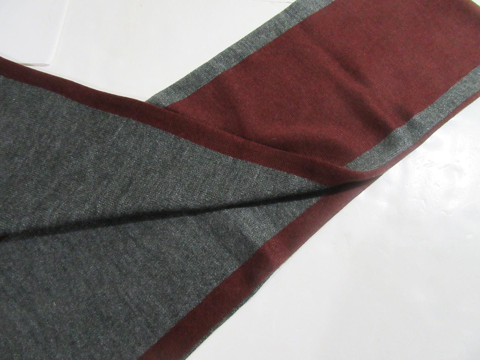 Calvin Klein Calvin Klein Mens Knit Muffler Scarf Wine and Grey NWT Size ONE SIZE - 6 Thumbnail