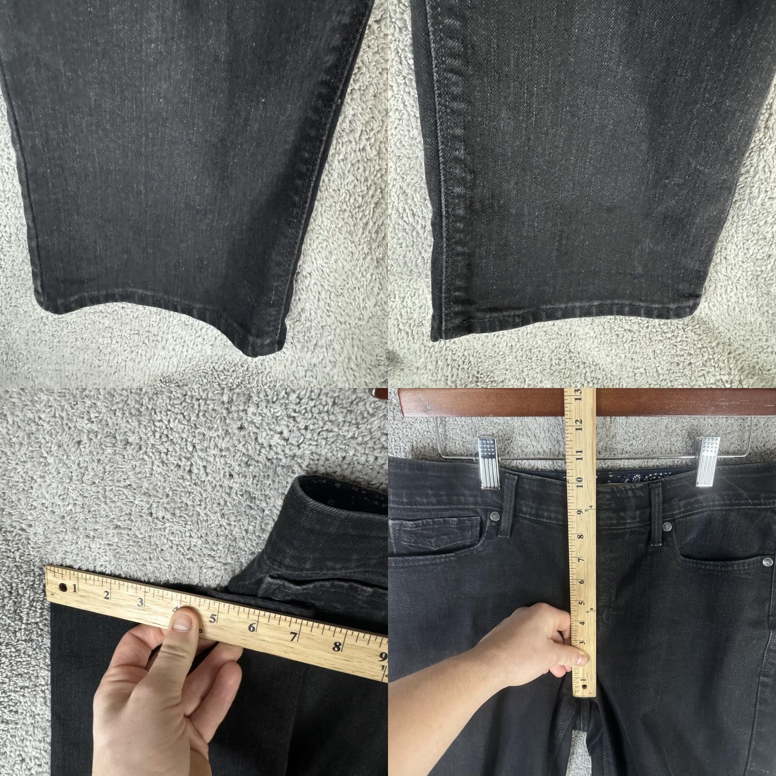 Levi's Levis Perfect Waist 525 Jeans Womens 12 Black Straight Leg Dark Wash Stretch Size 34" / US 12 / IT 48 - 8 Thumbnail