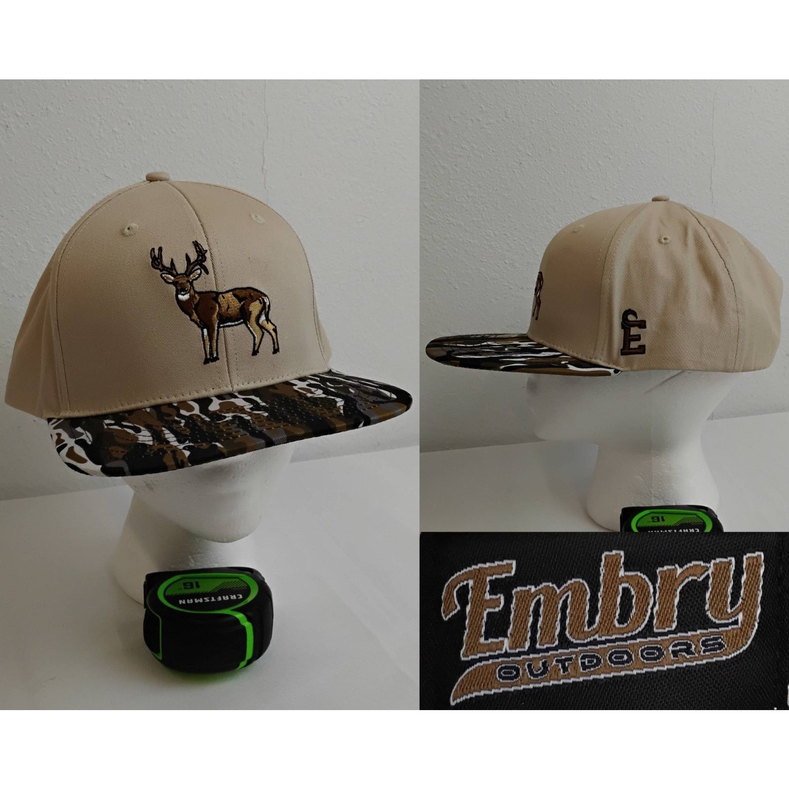 Other Embry Outdoors Snapback Brown Camo Deer Embroidered Dad Hat Size ONE SIZE - 1 Thumbnail