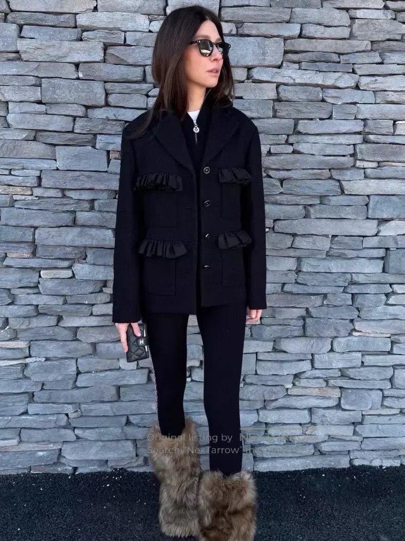 Chanel Chanel Satin pocket suit collar long-sleeved knitted jacke Size XS / US 0-2 / IT 36-38 - 8 Thumbnail
