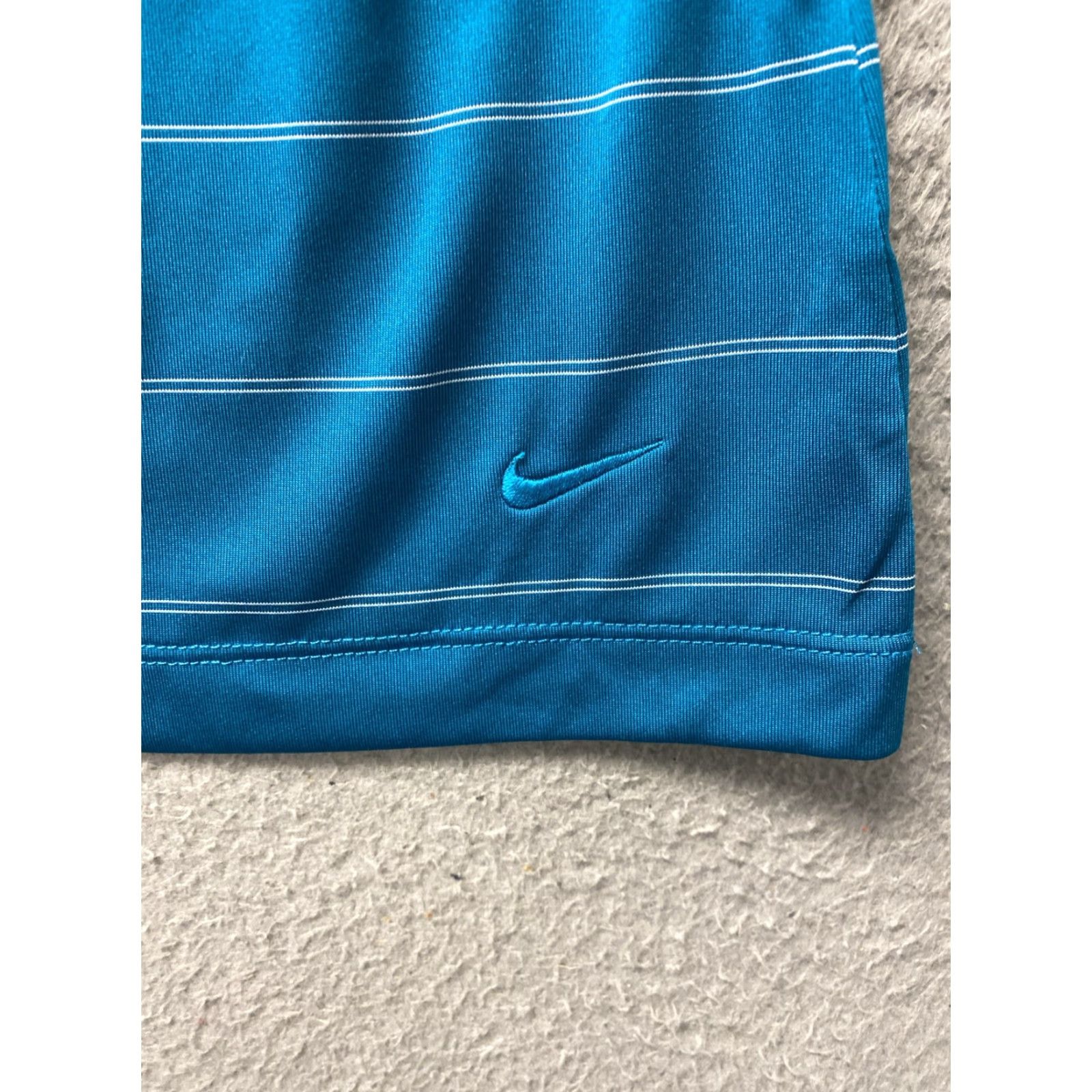 Nike VINTAGE NIKE GOLF Performance Polo Womens Aqua L Dri-Fit Stripe Sleeveless /44-85 Size ONE SIZE - 3 Thumbnail