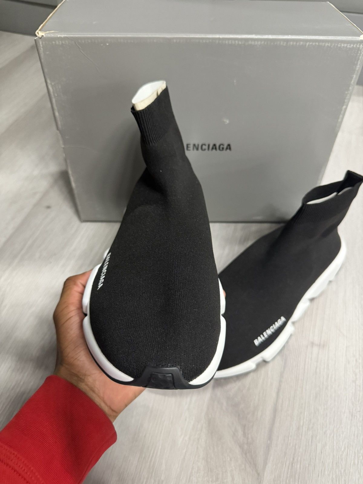 Balenciaga Balenciaga Speed LT Sneaker Black White Size US 13 / EU 46 - 2 Thumbnail