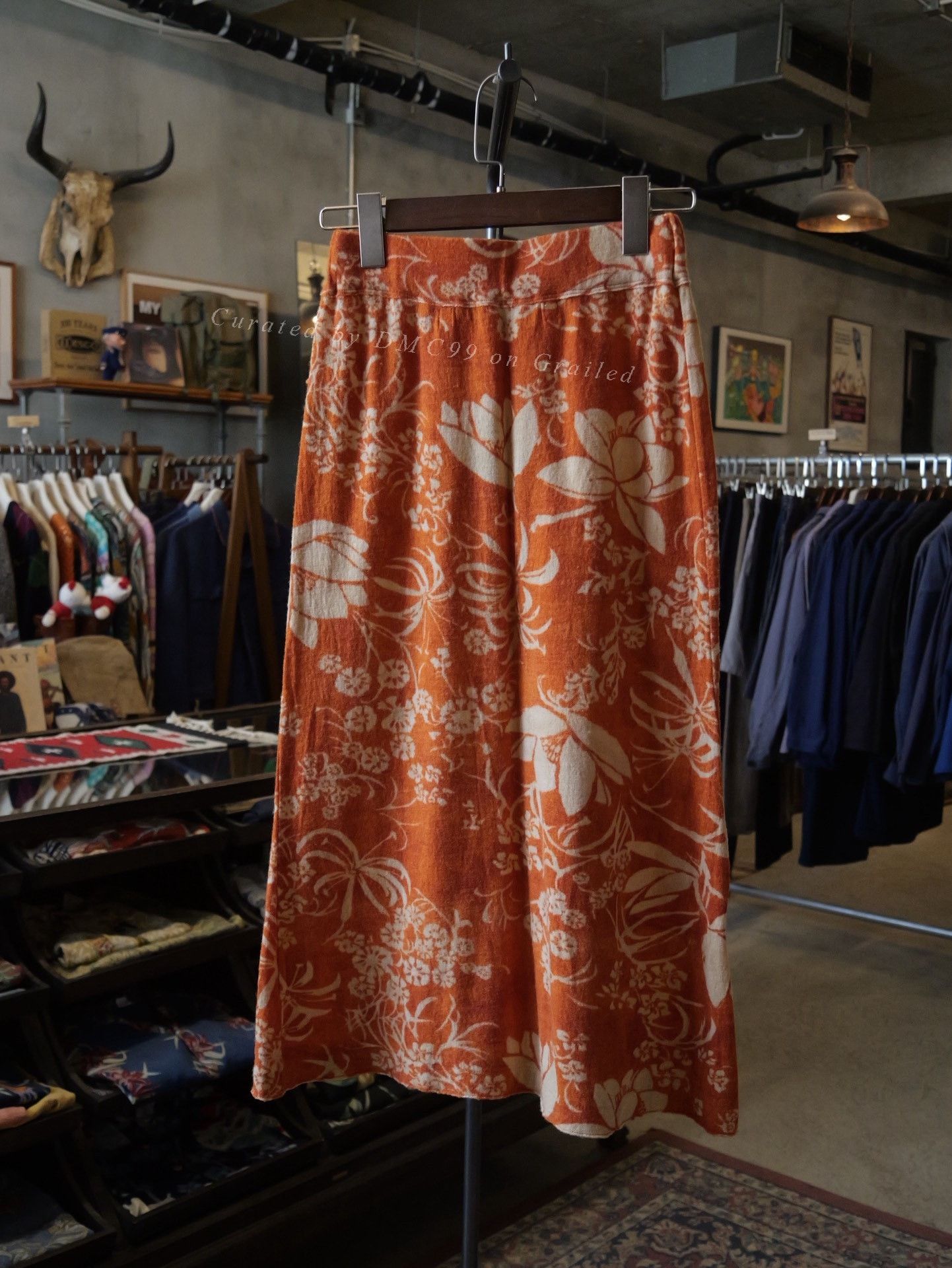 45rpm 45RPM Orange Floral Wool Skirt Size 29" - 1 Thumbnail