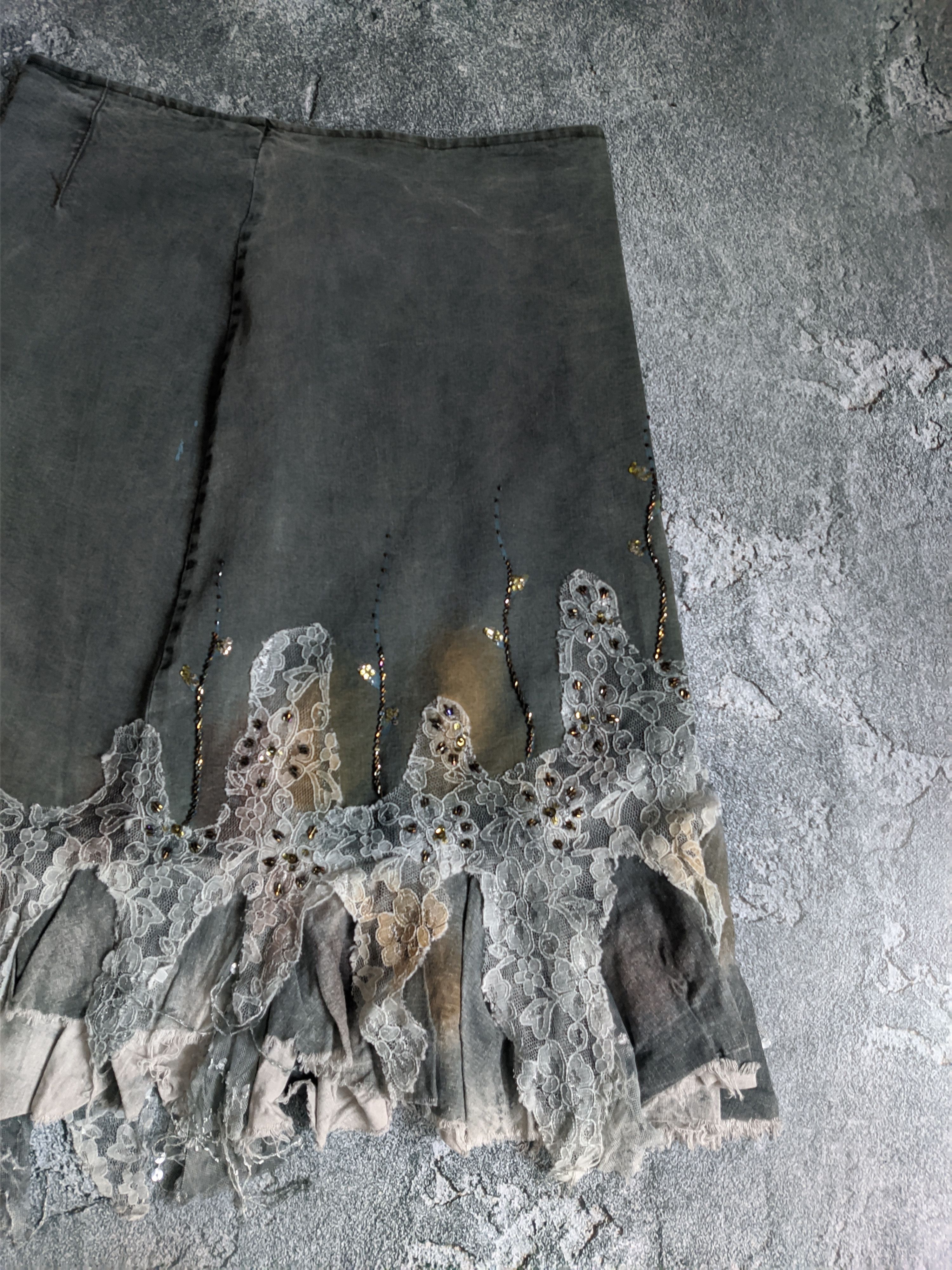 Japanese Brand Vintage Gothic skirt avant garde denim japanese 90s Size 36" / US 14 / IT 50 - 6 Thumbnail