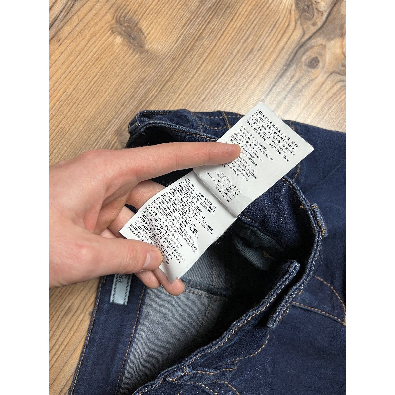 Prada Prada Big Logo Women`s Dark Blue Skinny Jeans Size 27 Size 27" / US 4 / IT 40 - 6 Thumbnail