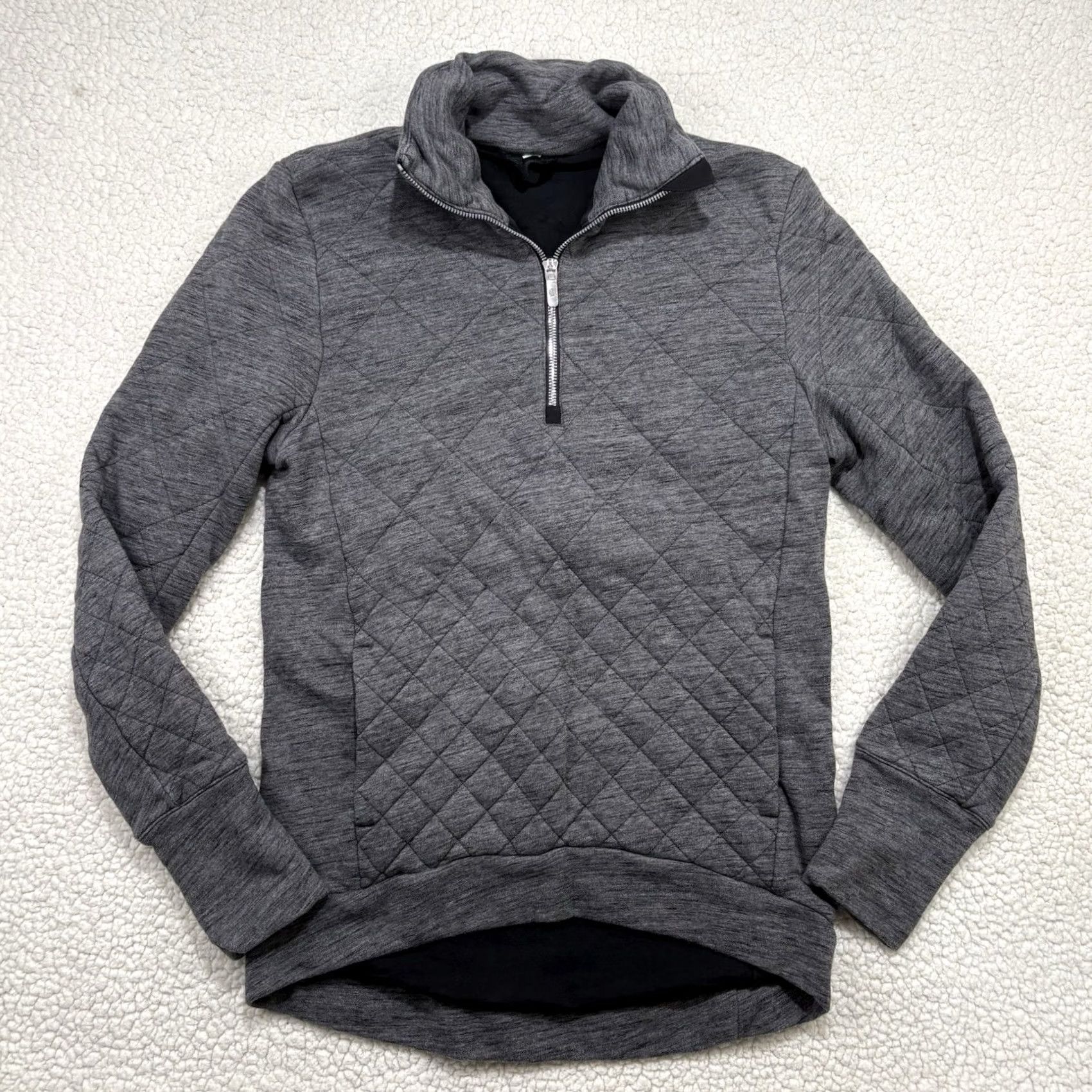 Lululemon Lululemon Forever Warm Pullover Sweatshirt 1/4 Zip Quilted Gray Women Size 4 Regular Size S / US 4 / IT 40 - 2 Thumbnail