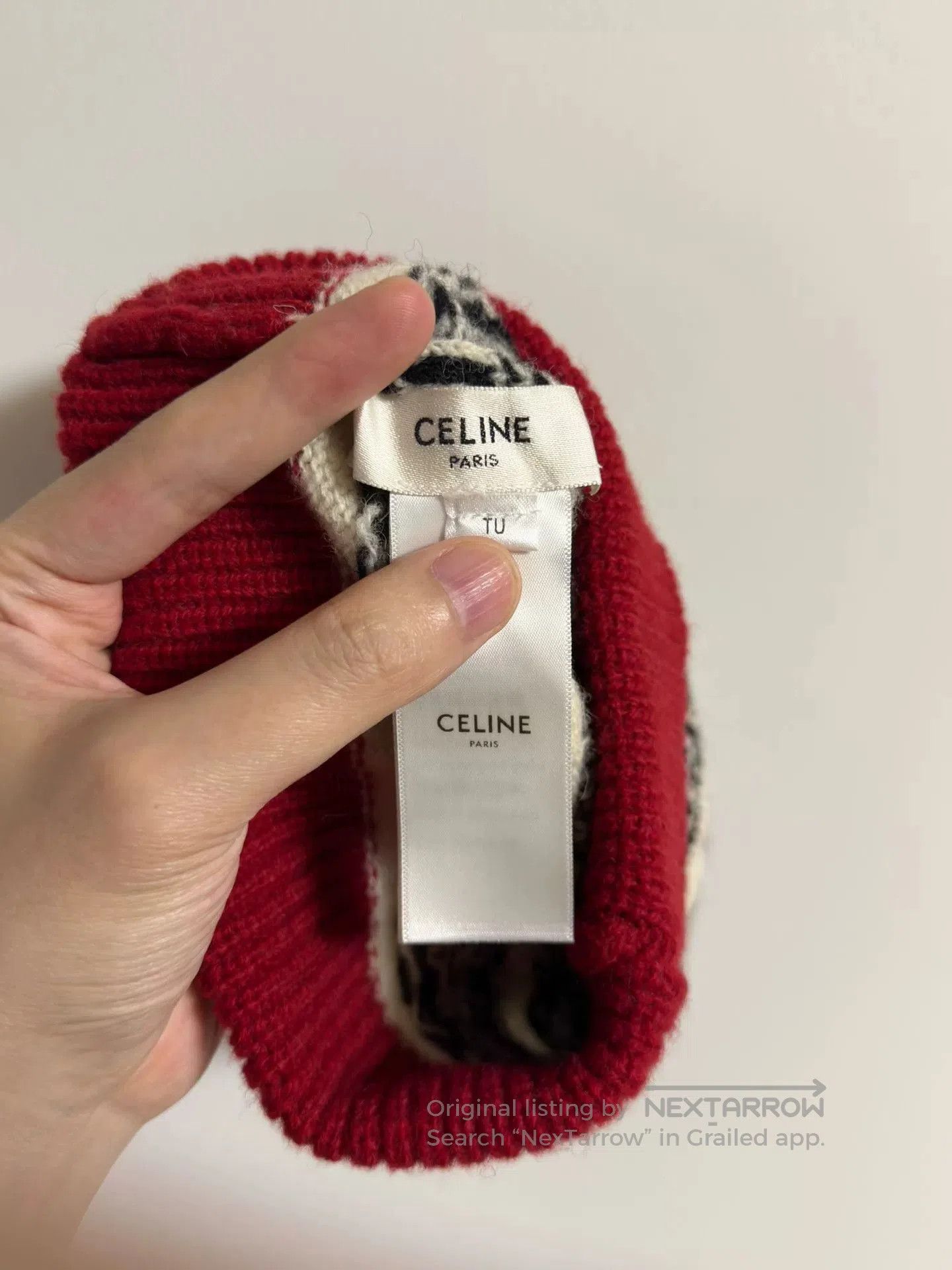 Celine celine logo knitted winter beanie hat. Size ONE SIZE - 3 Thumbnail